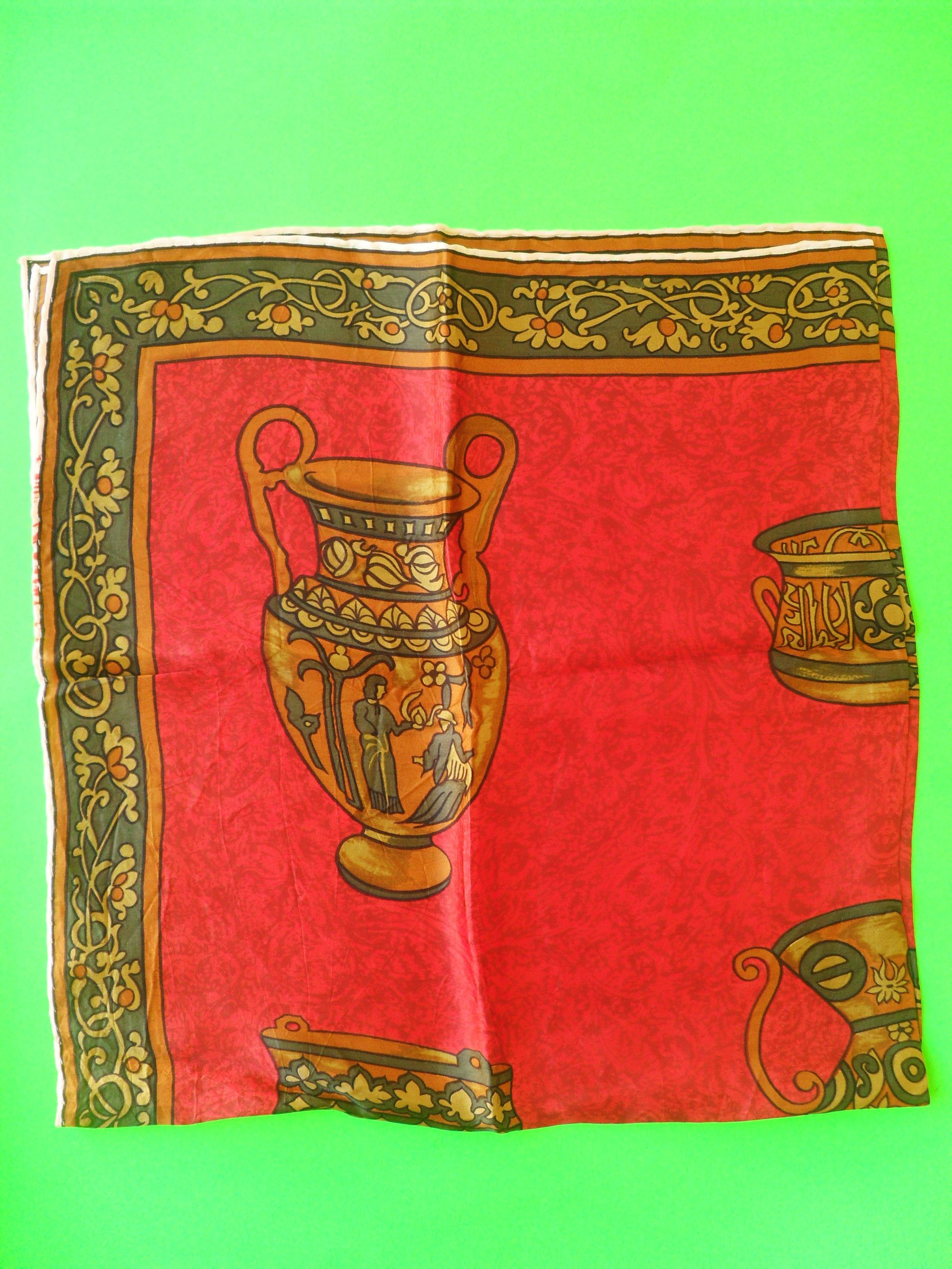 Other Vintage square silk travel scarf with an 'Antique' theme. Size ONE SIZE - 2 Thumbnail
