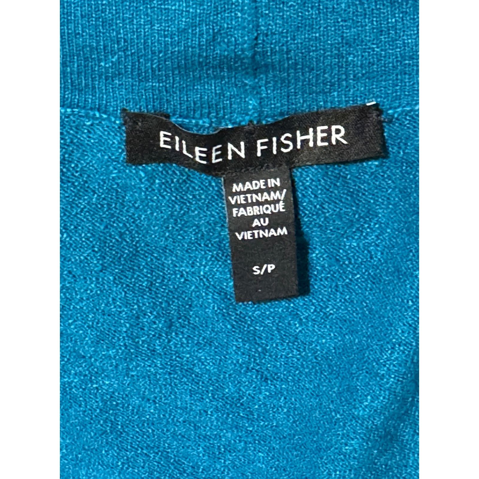 Eileen Fisher Eileen Fisher Linen Blend Open Front Cardigan Teal Small Size S / US 4 / IT 40 - 4 Thumbnail