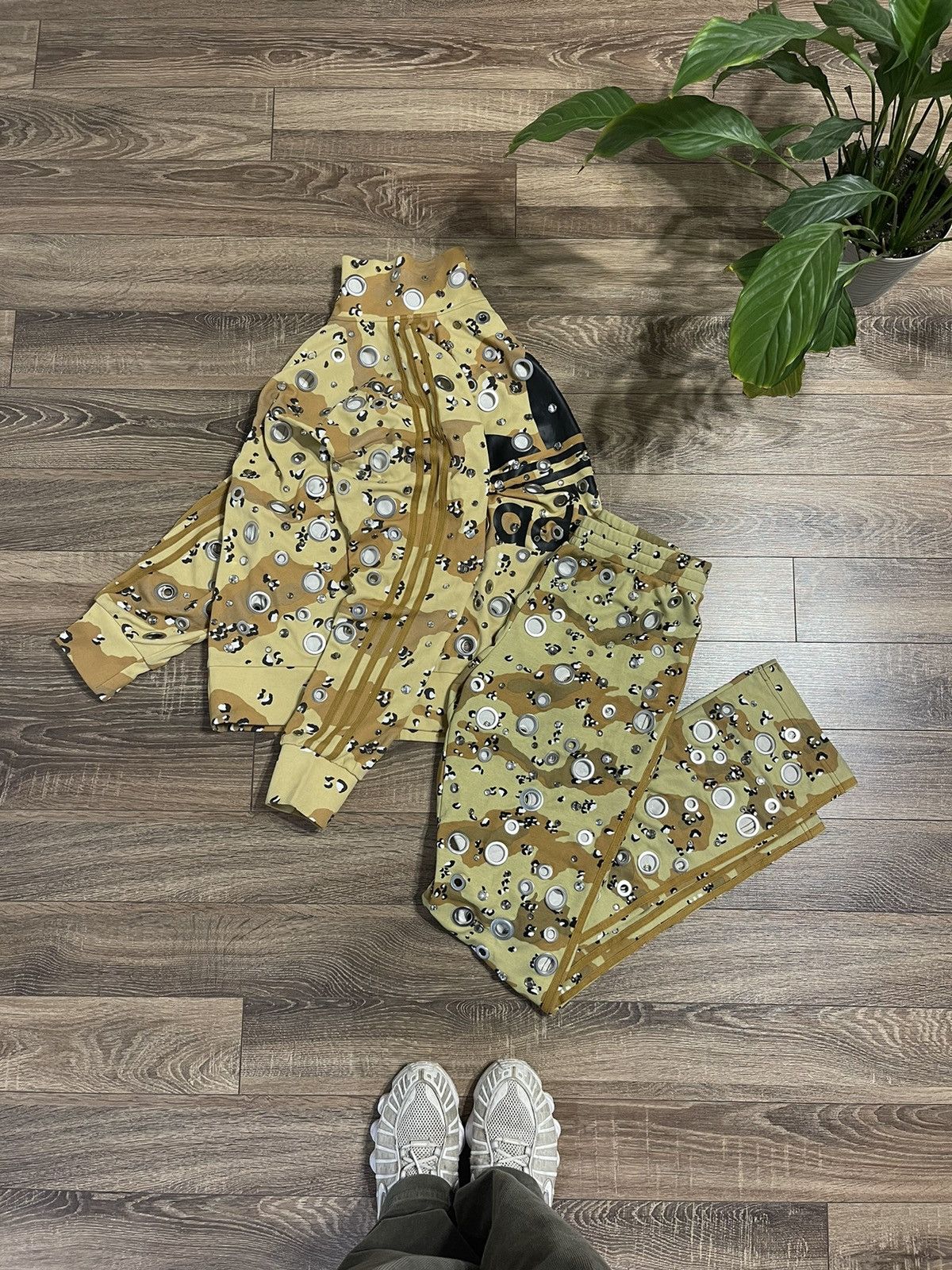 image of Adidas x Jeremy Scott Obo Js Camo Crystal Costume in Brown, Men's (Size Medium)