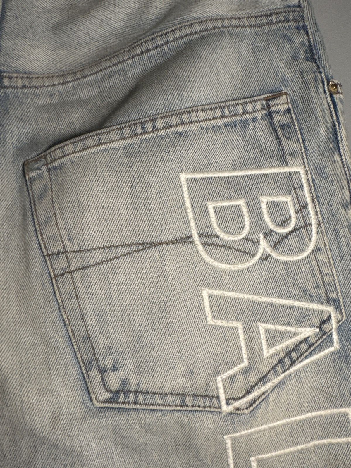 Balenciaga Balenciaga White Logo Embroidered Jeans Size US 30 / EU 46 - 6 Thumbnail
