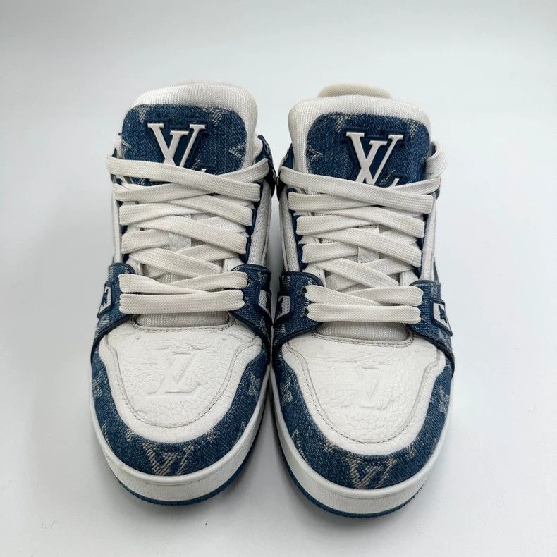 Louis Vuitton Louis Vuitton Trainer Blue and White Denim Casual Shoes Size US 6 / IT 36 - 2 Thumbnail