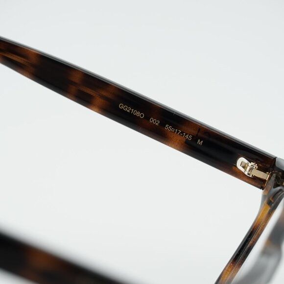Gucci Gucci GG2108O 002 Eyeglasses Havana 55mm Square Frame Size ONE SIZE - 6 Thumbnail