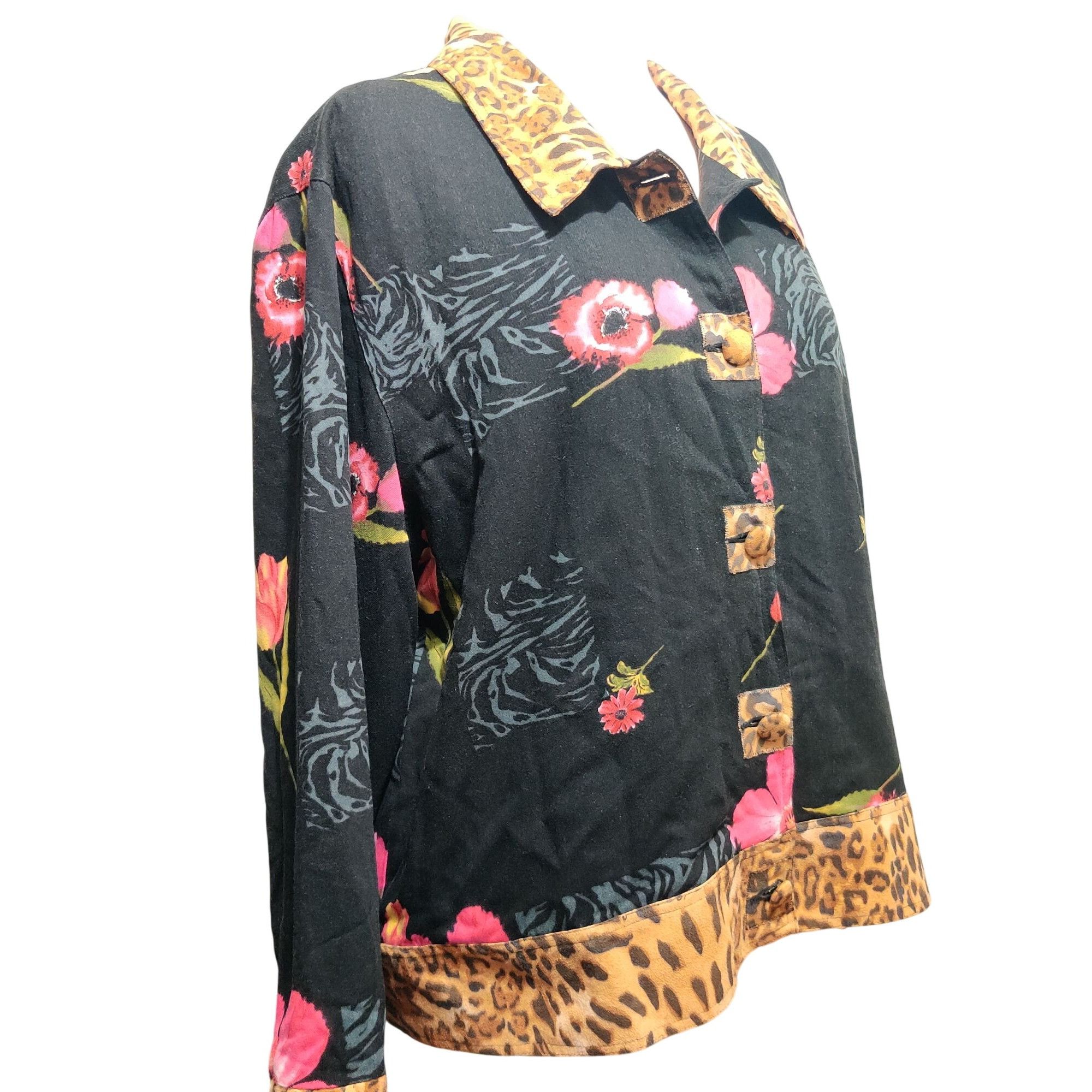Vintage Great Cavalier XL Womens Blazer Vintage Floral Leopard Print Size XL / US 12-14 / IT 48-50 - 9 Thumbnail