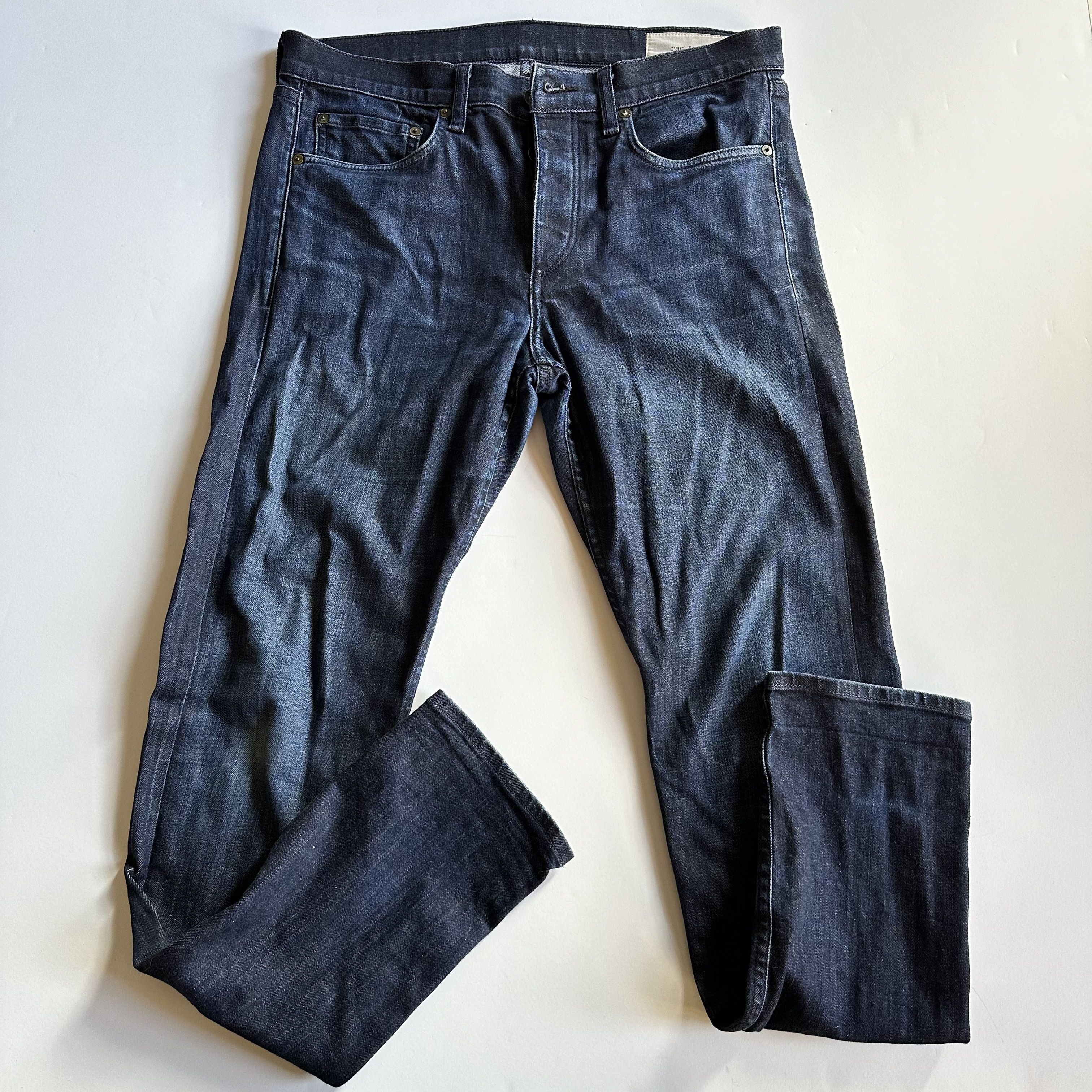 RAG & BONE Dark Wash Standard Issue Slim Fit Blue Denim