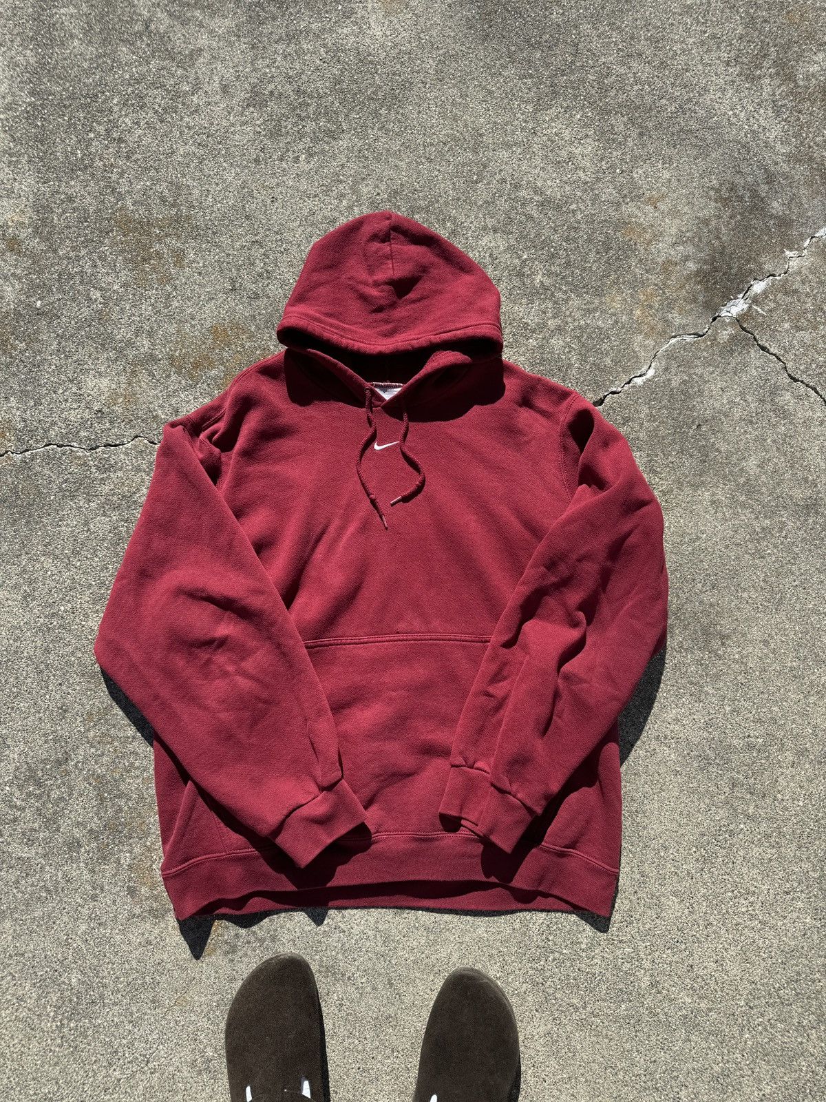 Nike Vintage Red Nike Center Swoosh Hoodie Size US L / EU 52-54 / 3 - 1 Thumbnail