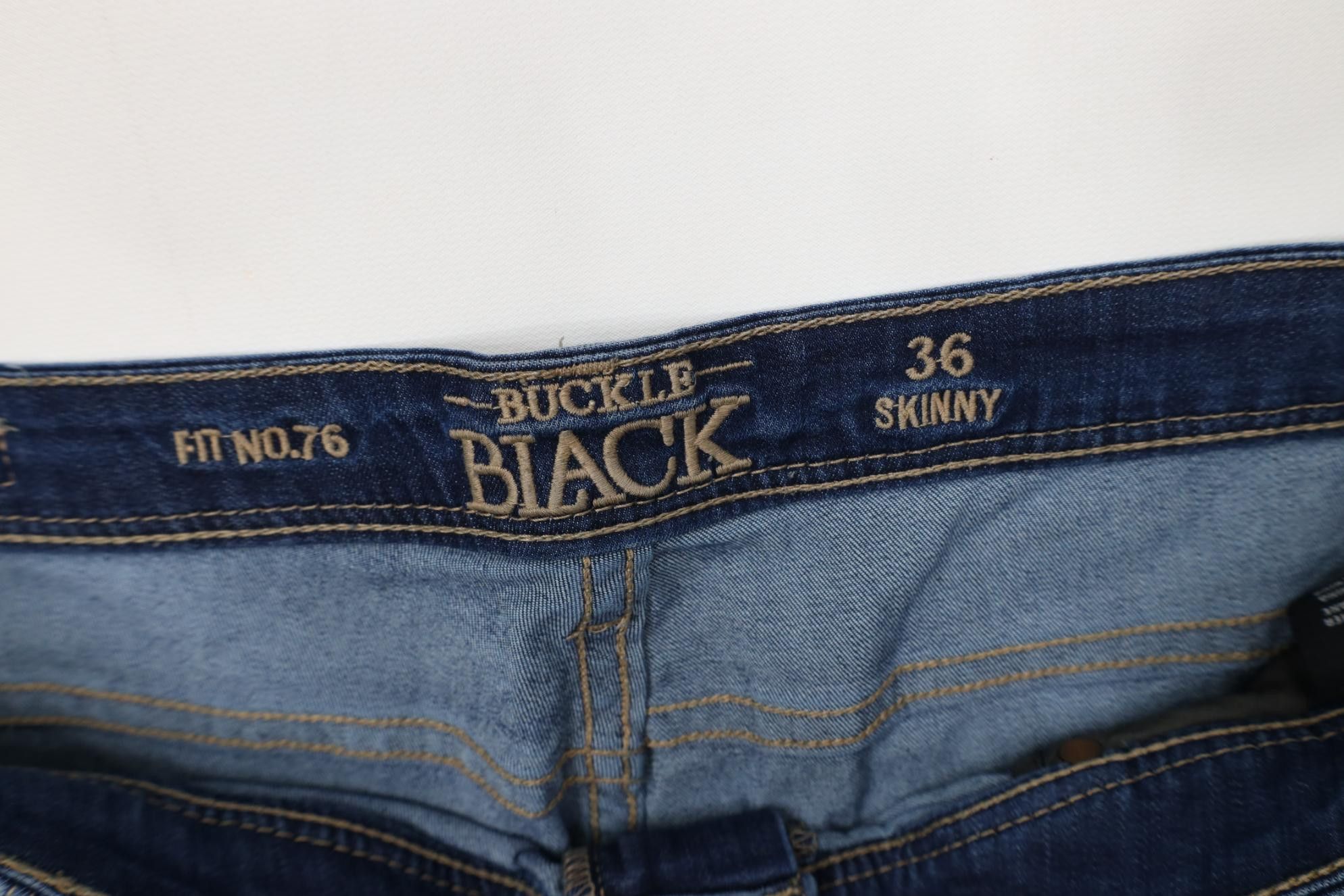 Vintage Buckle Black Fit No 76 Stretch Skinny Leg Denim Jeans Blue Size US 36 / EU 52 - 6 Thumbnail
