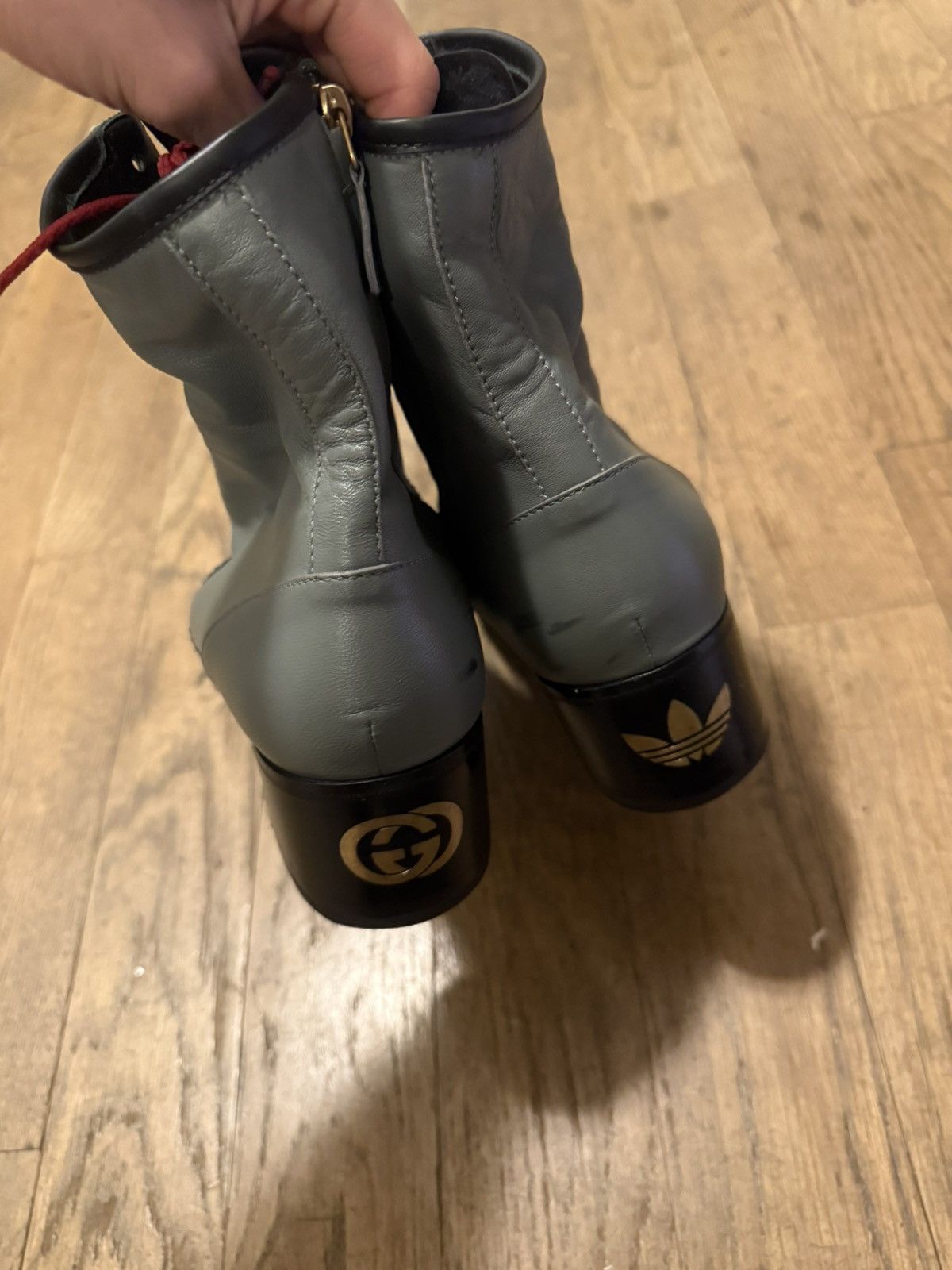 Adidas × Gucci Gucci x Adidas heeled boots in gray Size US 8 / EU 41 - 11 Thumbnail