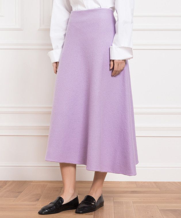Jil Sander o1y1025 Mini Skirt in Lilac Size 27" / US 4 / IT 40 - 3 Thumbnail