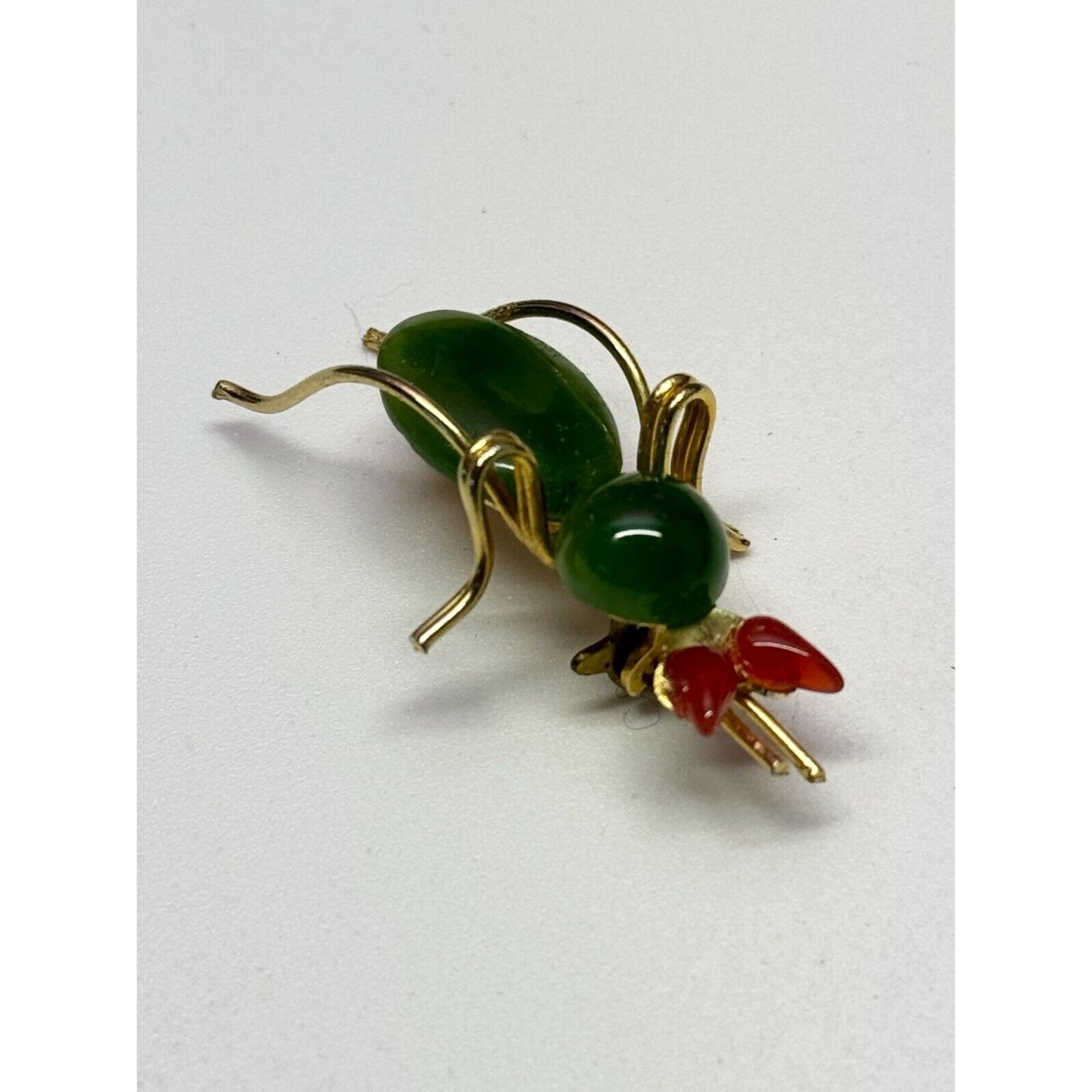 Vintage Vintage Jade Coral bug beetle insect brooch pin Size ONE SIZE - 5 Thumbnail