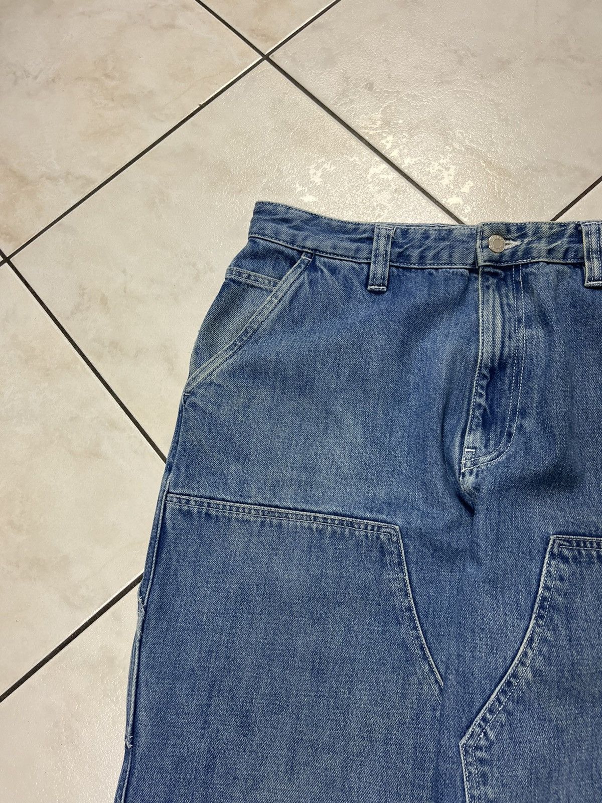 Stussy × Vintage Stussy workgear navy denim double knee baggy jeans pants 34 Size US 34 / EU 50 - 6 Thumbnail