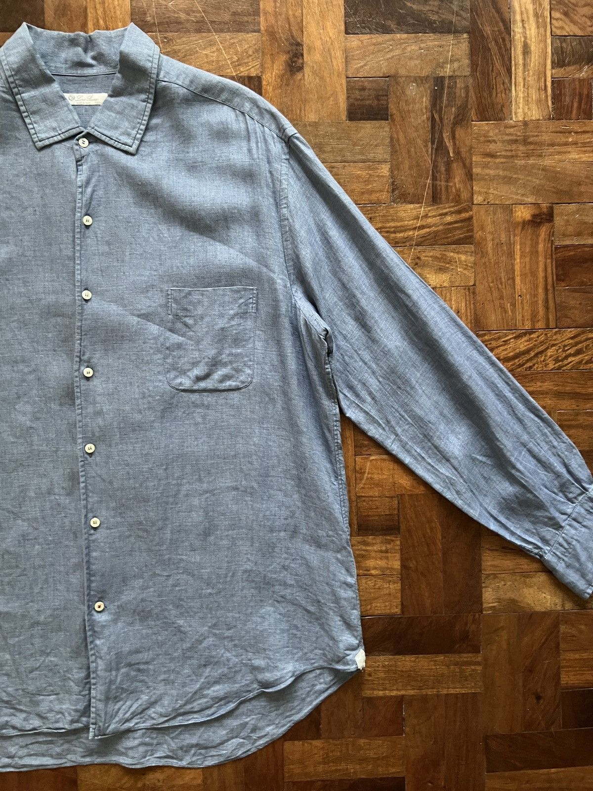 Loro Piana Loro Piana linen chambray shirt Size US XXL / EU 58 / 5 - 9 Thumbnail