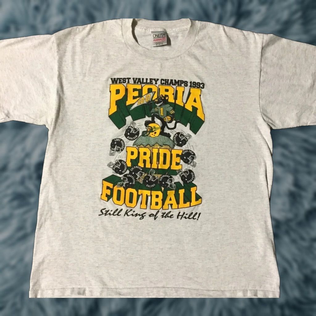 Champion VINTAGE 90s Peoria School Panther Football Champions Faded Shirt XL Gray Nike? Size US XL / EU 56 / 4 - 1 Thumbnail