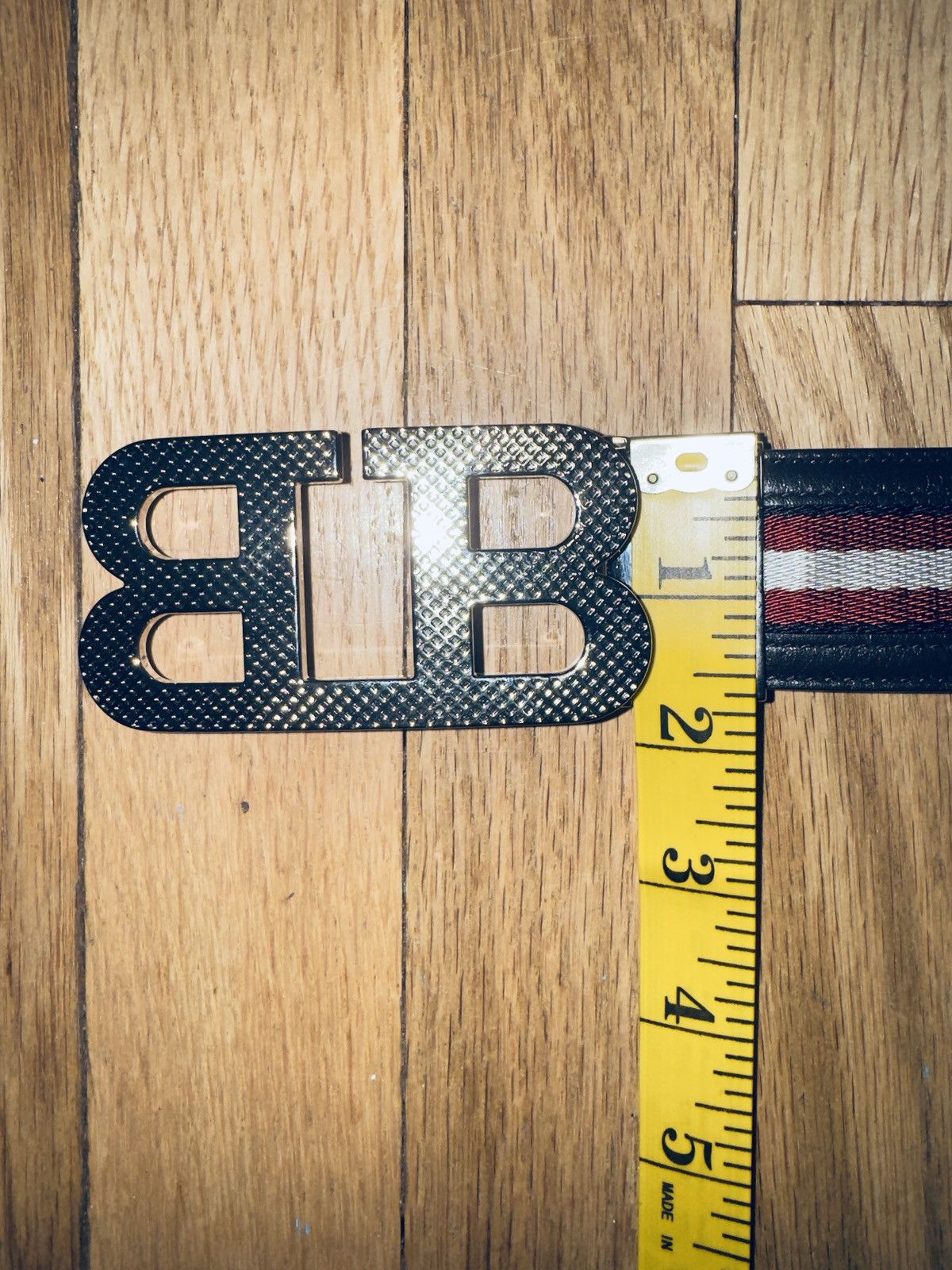 Bally Bally mirror B reversible stripped leather belt brown red Size 40 - 8 Thumbnail