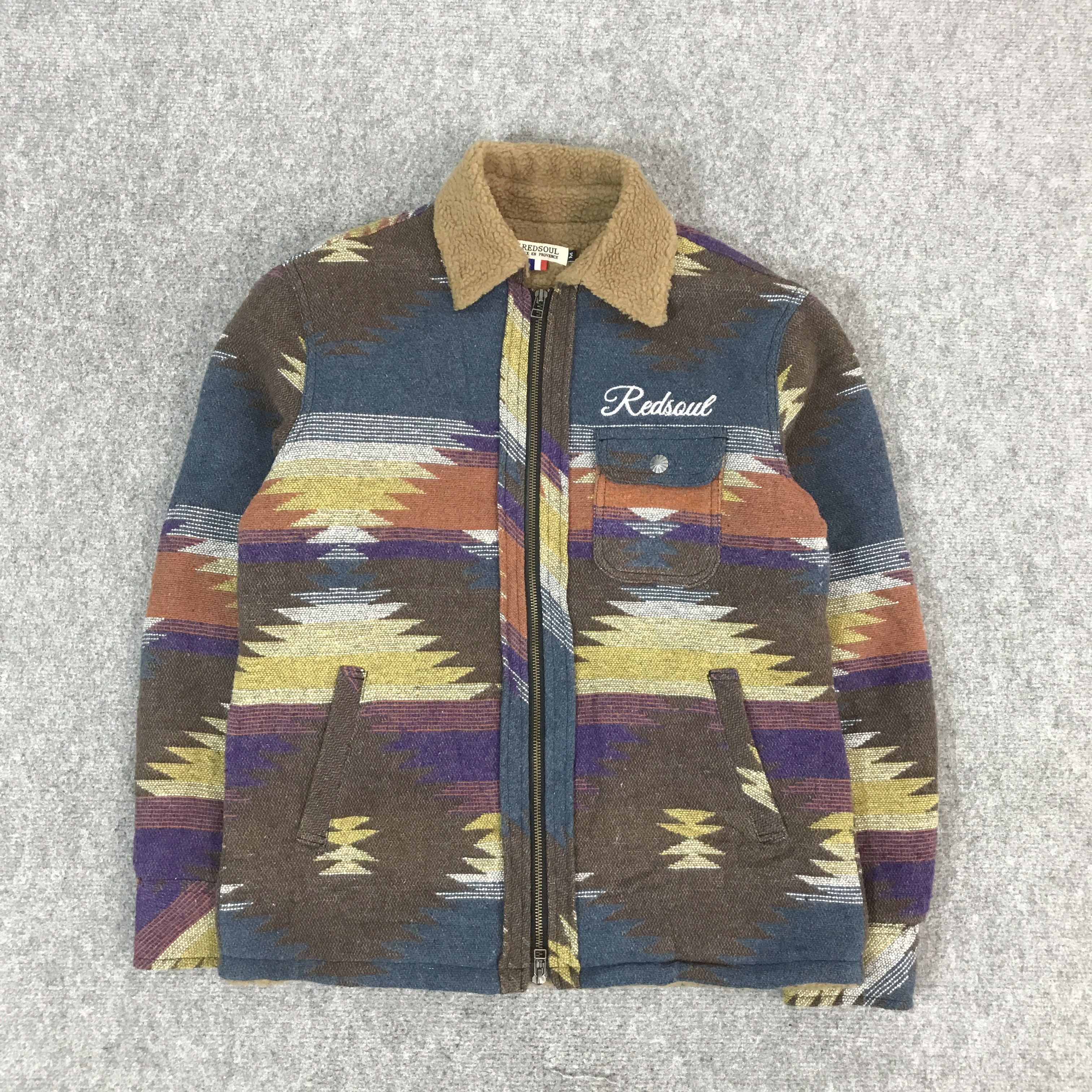 Japanese Brand REDSOUL JAPAN MULTICOLOU BAVAJO JACKET Size US M / EU 48-50 / 2 - 2 Thumbnail
