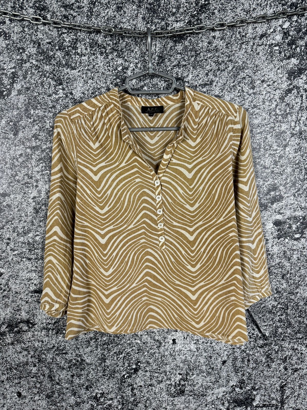 A.P.C. A.P.C. Zebra Print Blouse Long Sleeve Rue Madame Paris XS Size XS / US 0-2 / IT 36-38 - 1 Thumbnail