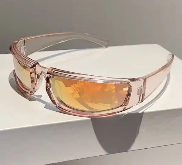 Jewelry Peach Color Sunglasses Hip Hop Grunge Y2K Yellow Size ONE SIZE - 1 Thumbnail