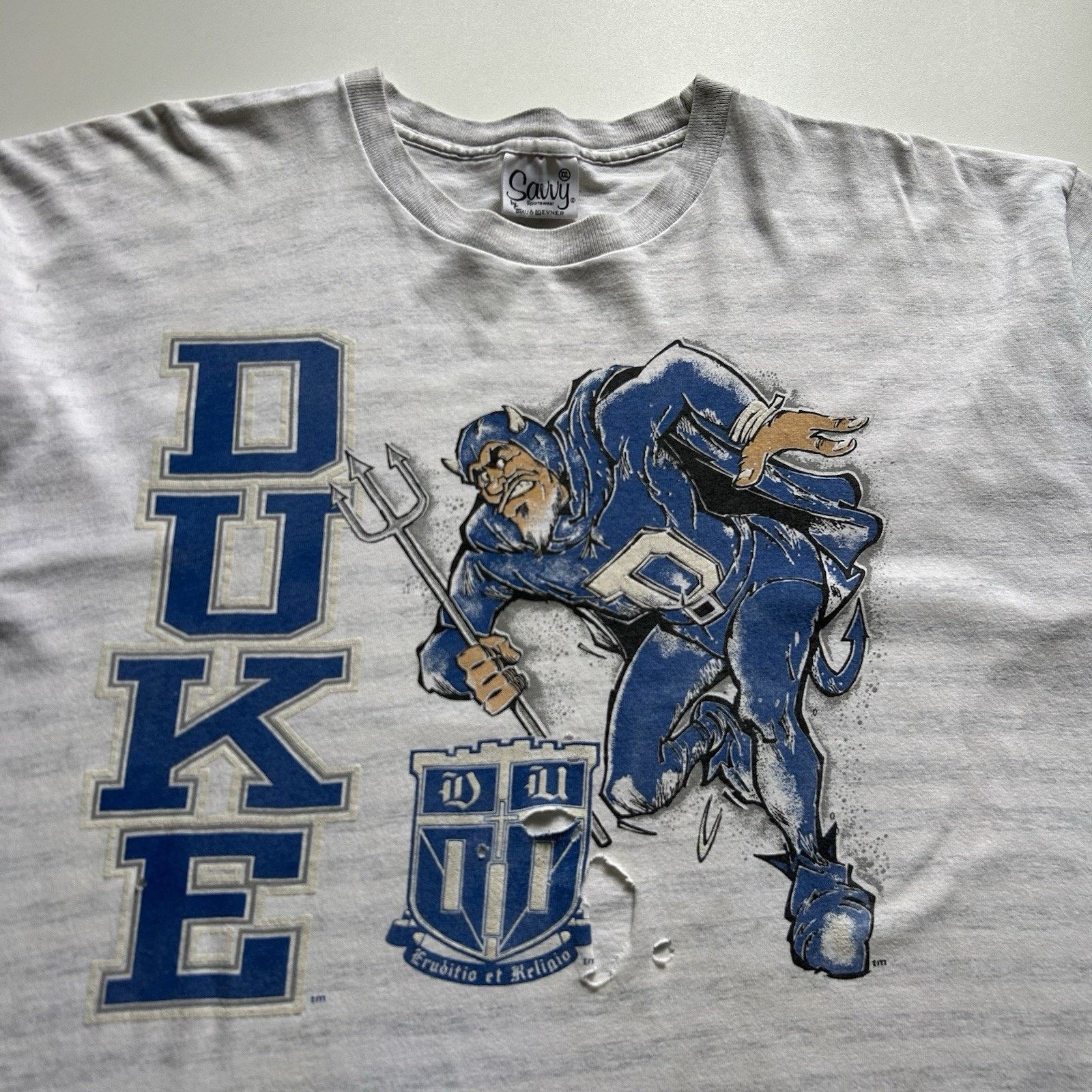 NCAA Vintage Duke University Blue Devils T-Shirt XXL 90s NCAA Size US XXL / EU 58 / 5 - 2 Thumbnail