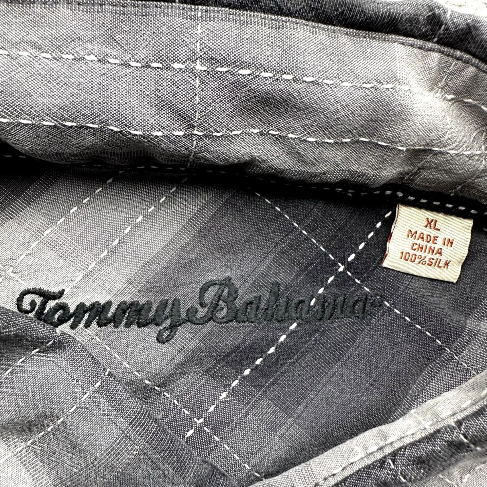 Tommy Bahama Tommy Bahama 100% Silk Plaid Long Sleeve Shirt Mens XL Black Button Front Casual Size US XL / EU 56 / 4 - 3 Thumbnail