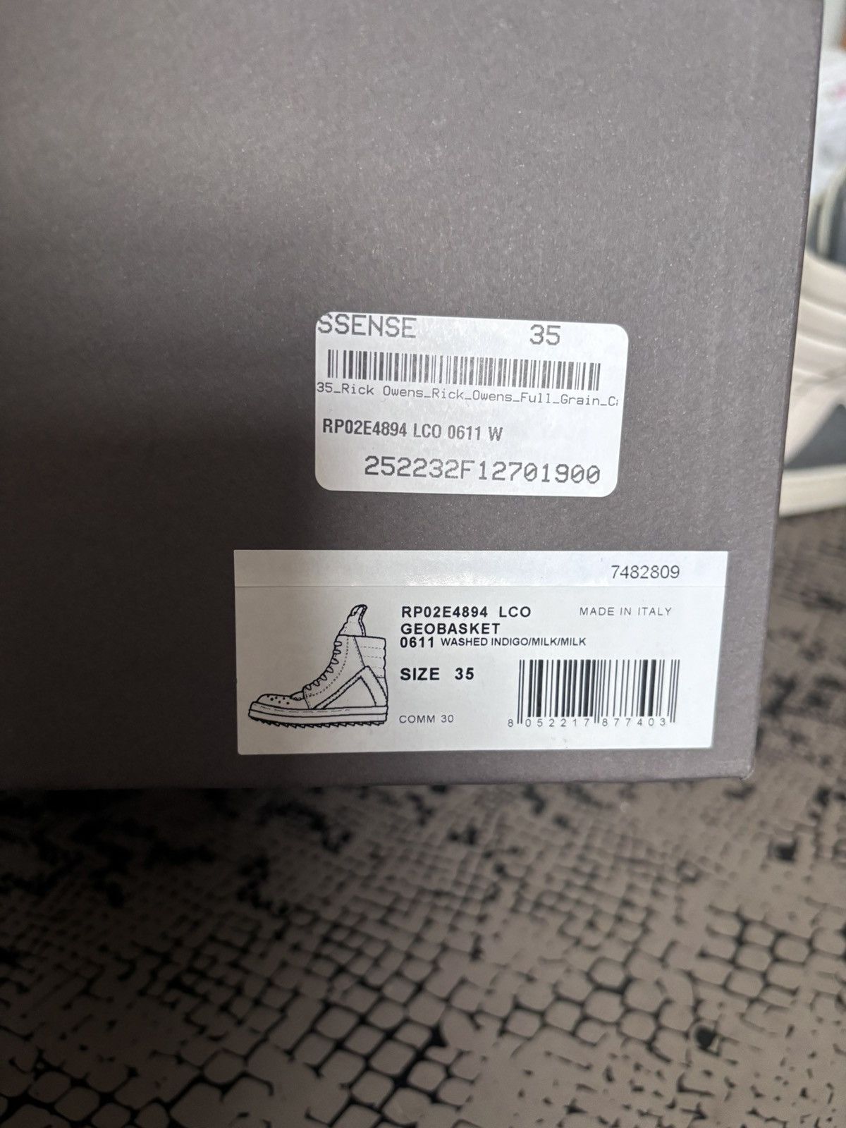 Rick Owens Gray Temple Geobasket Sneakers Size US 5 / EU 37 - 7 Thumbnail