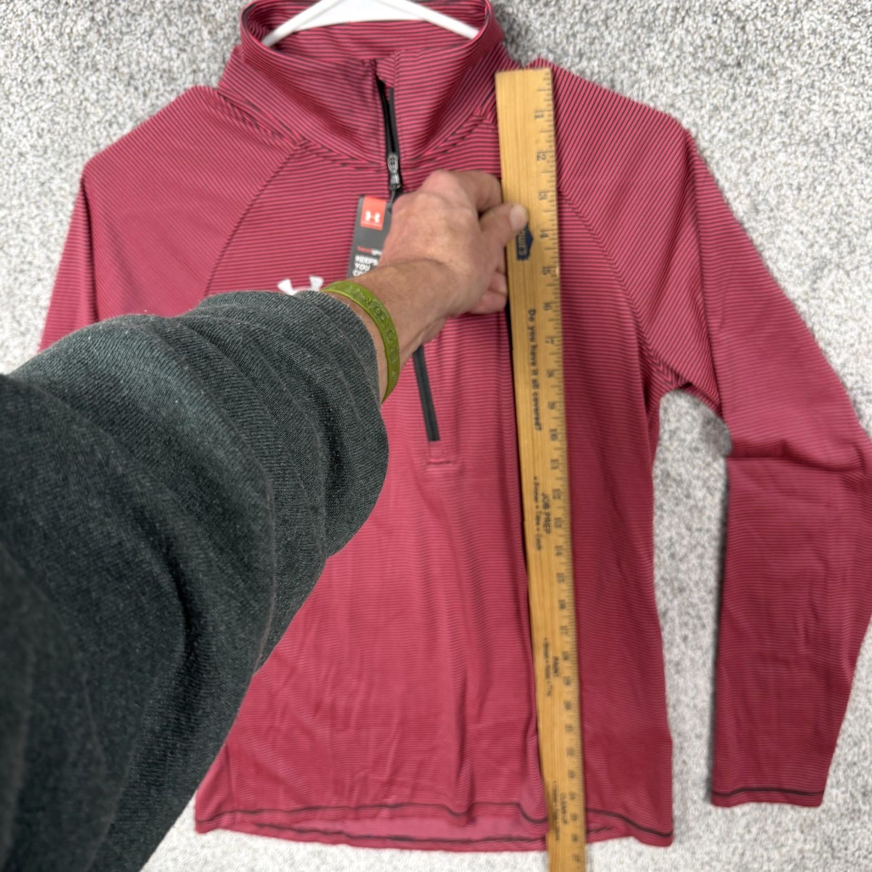 Under Armour Under Armour HeatGear Pullover Womens XS Pink Gray 1/4 Zip Striped NWT Size XS / US 0-2 / IT 36-38 - 5 Thumbnail