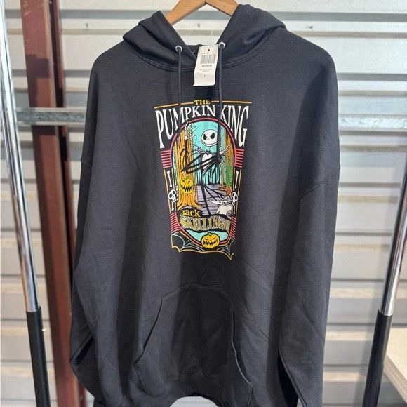 Hot Topic NWT Hot Topic Black The Pumpkin King Jack Skelington Hoodie Size US XXL / EU 58 / 5 - 1 Thumbnail