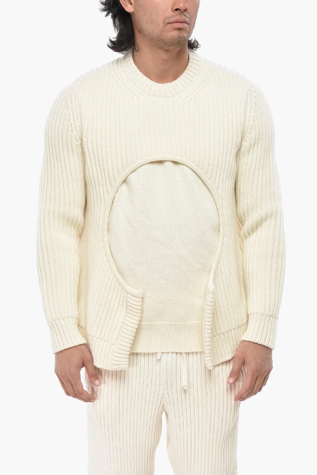 Off-White og1mm0526 Cotton Blend Sweater in White Size US XL / EU 56 / 4 - 1 Thumbnail
