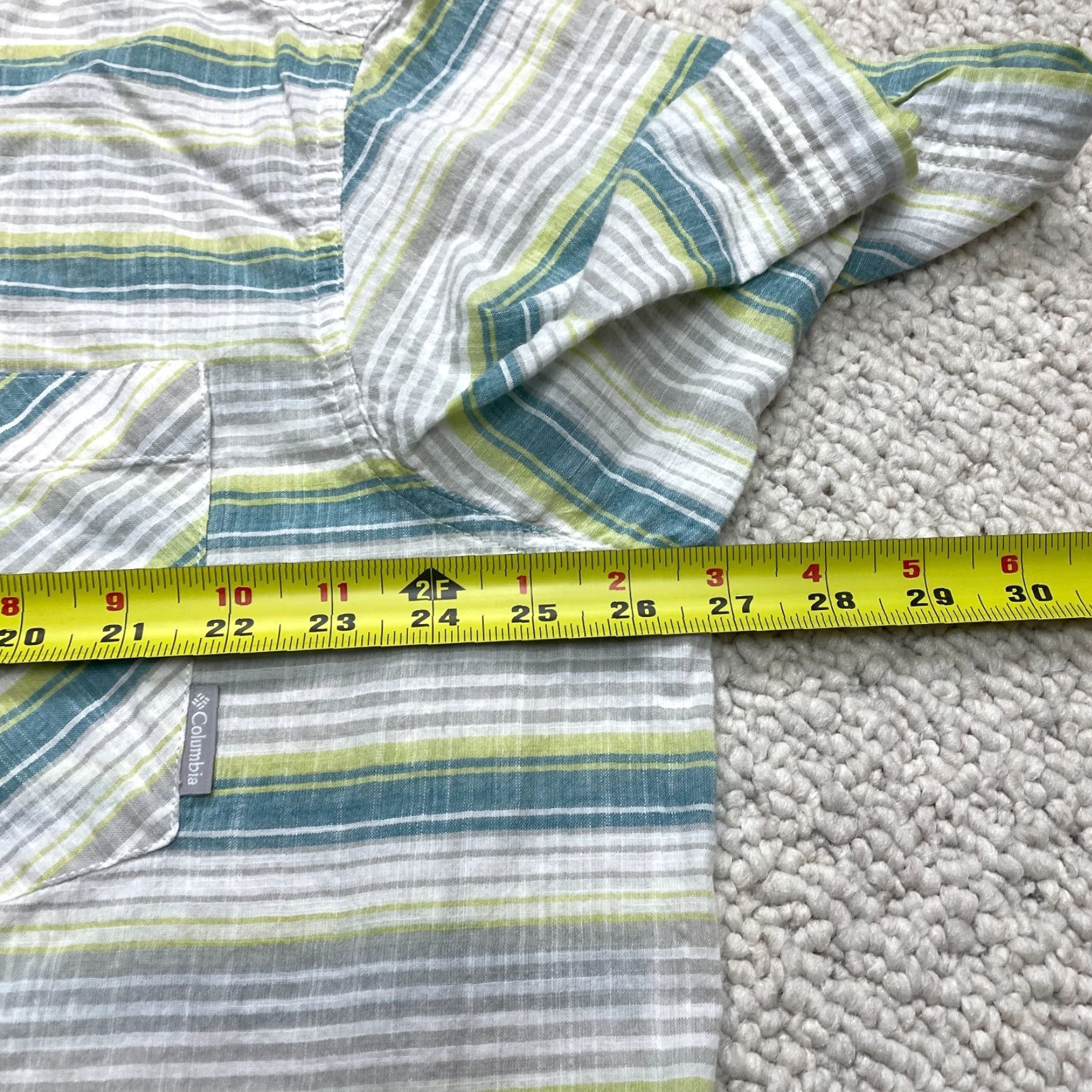 Vintage Columbia Shirt Mens 2XL White Striped Short Sleeve Button Up Outdoor Pocket Size US XXL / EU 58 / 5 - 7 Thumbnail