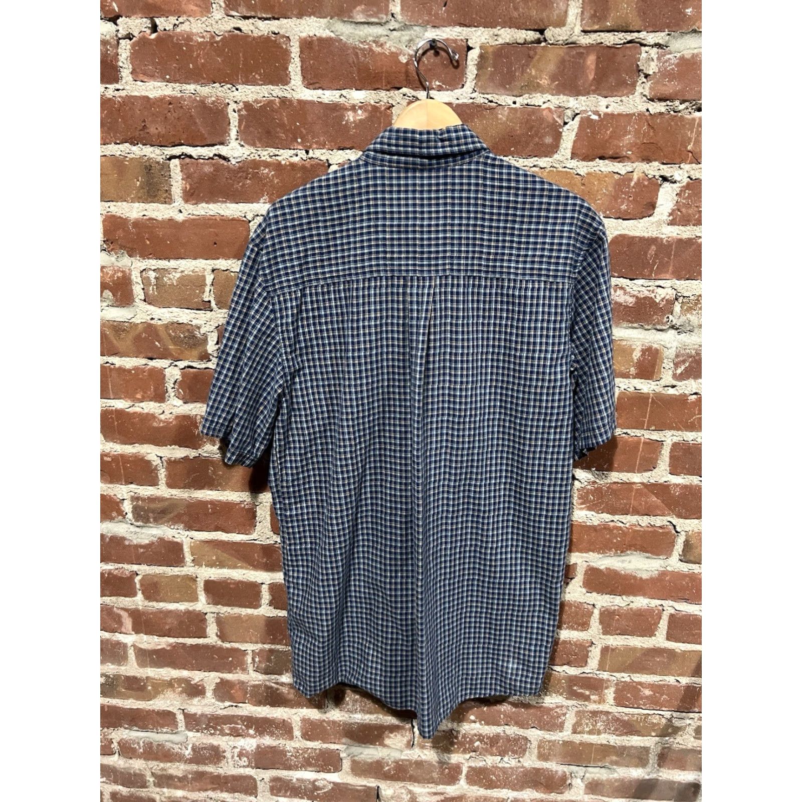 Wrangler VINTAGE Wrangler Shirt Mens L Blue Checkered Short Sleeve Button Up Size US L / EU 52-54 / 3 - 2 Thumbnail