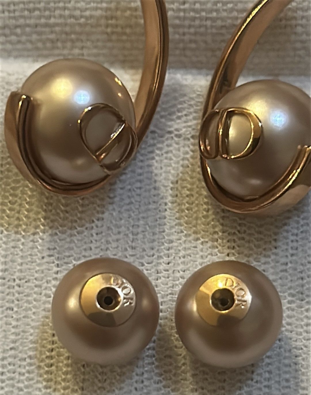 Dior Dior Tribales Earrings Pink-Finish Metal Pink Resin Pearls Size ONE SIZE - 7 Thumbnail