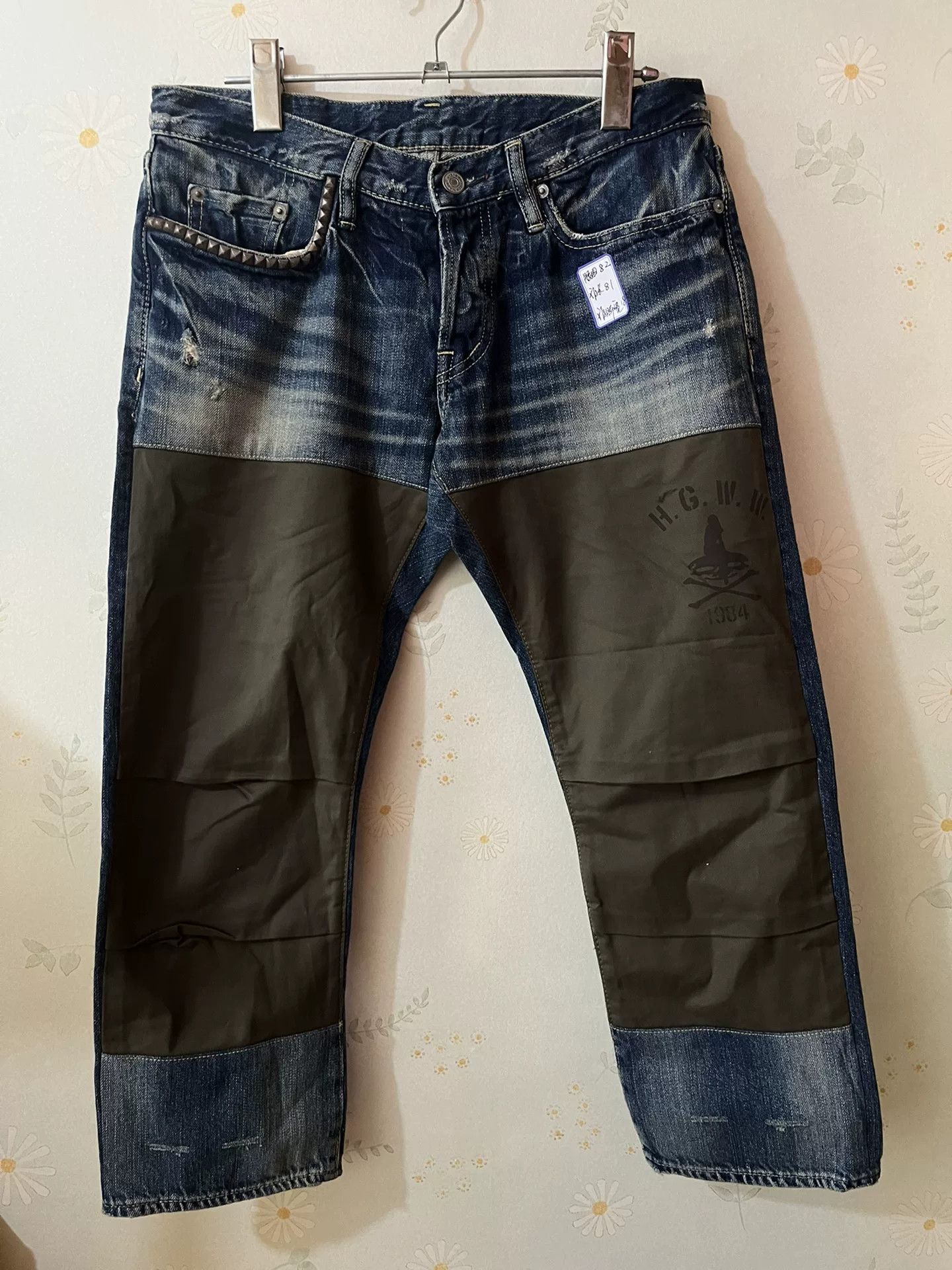 Hysteric Glamour Hysteric Glamour Patchwork Studded Jeans Size US 32 / EU 48 - 1 Thumbnail