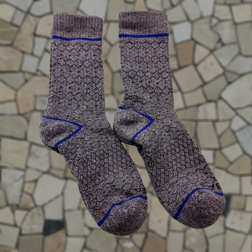 Vintage Bombas Crew Socks M Purple Holiday Fair Isle Winter Lot Pairs Size Size ONE SIZE - 1 Thumbnail