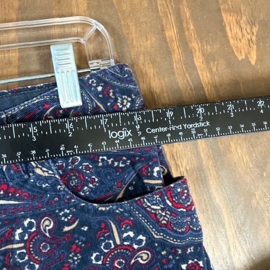 Tommy Hilfiger VINTAGE Tommy Hilfiger Jeans Paisley Corduroy Bootcut 16 Womens Blue 32 Inseam Regular Stretch Pockets 5-Pocket Design Mid Rise Jeans Womens Size 25" / US 0 / IT 36 - 6 Thumbnail