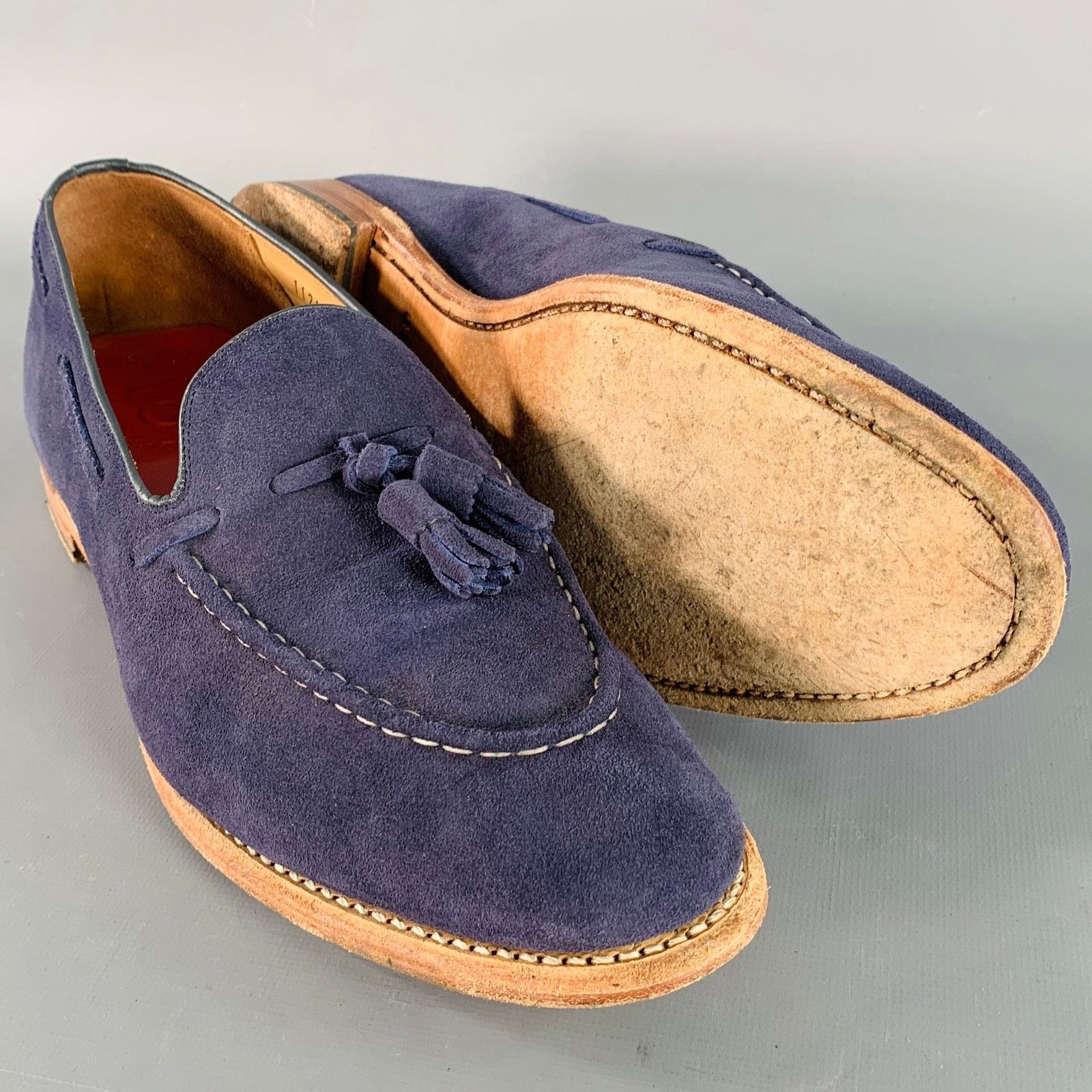 Grenson GRENSON Size 12 Scottie Navy Suede Tassel Moccasin Loafer Size US 12 / EU 45 - 5 Thumbnail