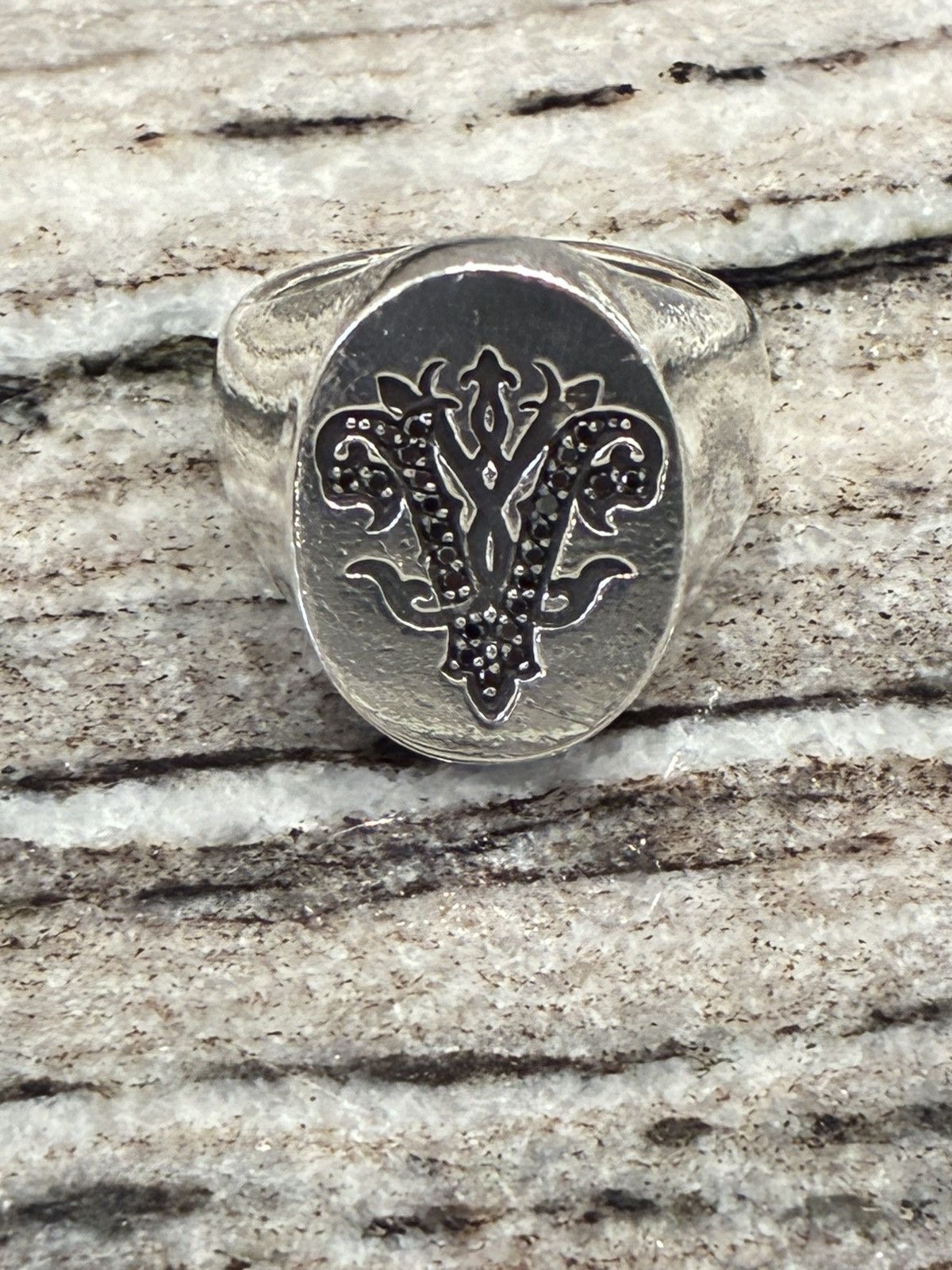 John Varvatos 25 Anniversary Sterling Silver Ring with diamonds Size ONE SIZE - 13 Thumbnail