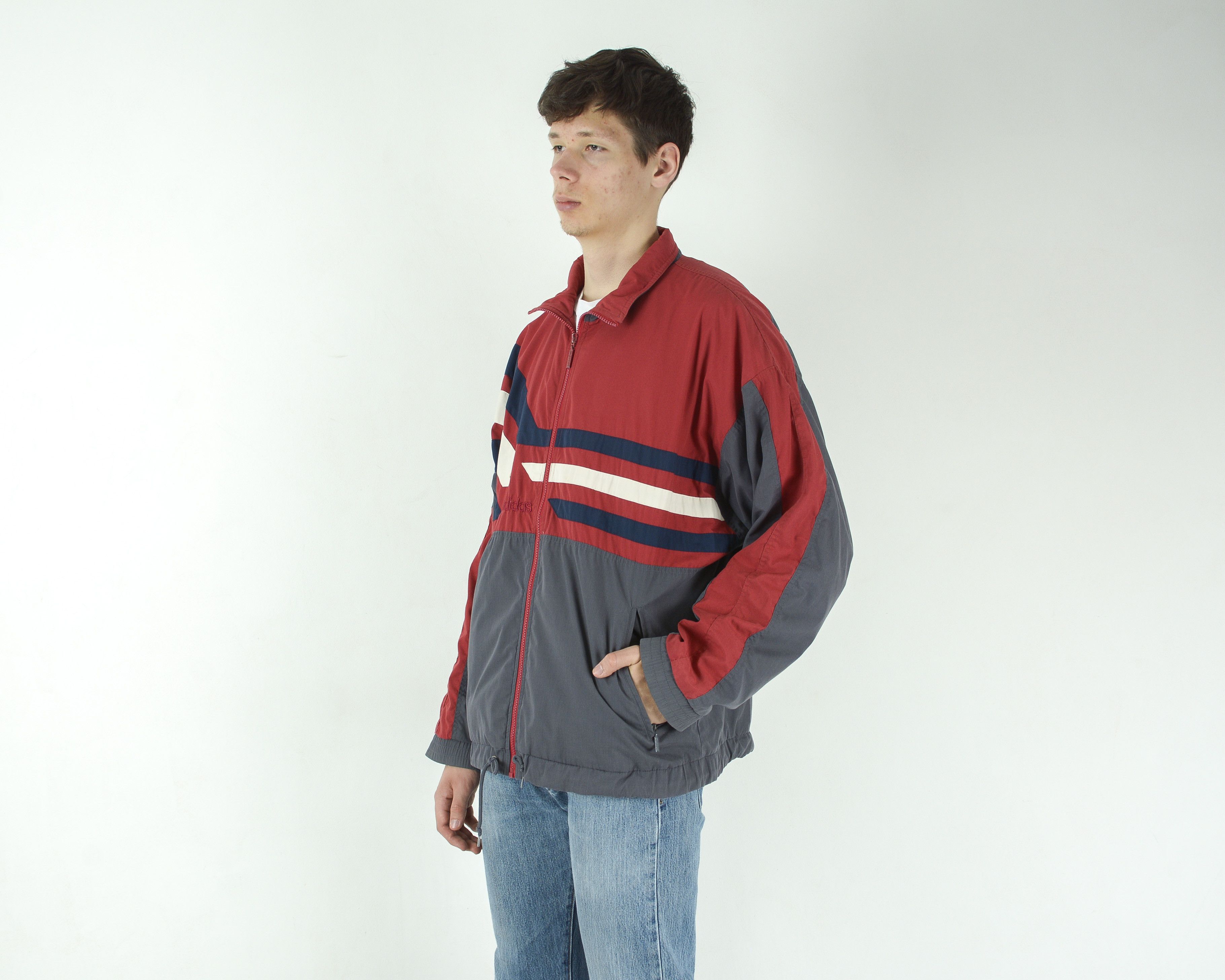 Adidas 90s Men Retro Tracksuit Jacket Jumper Sport Full Zip Top Size US L / EU 52-54 / 3 - 4 Thumbnail