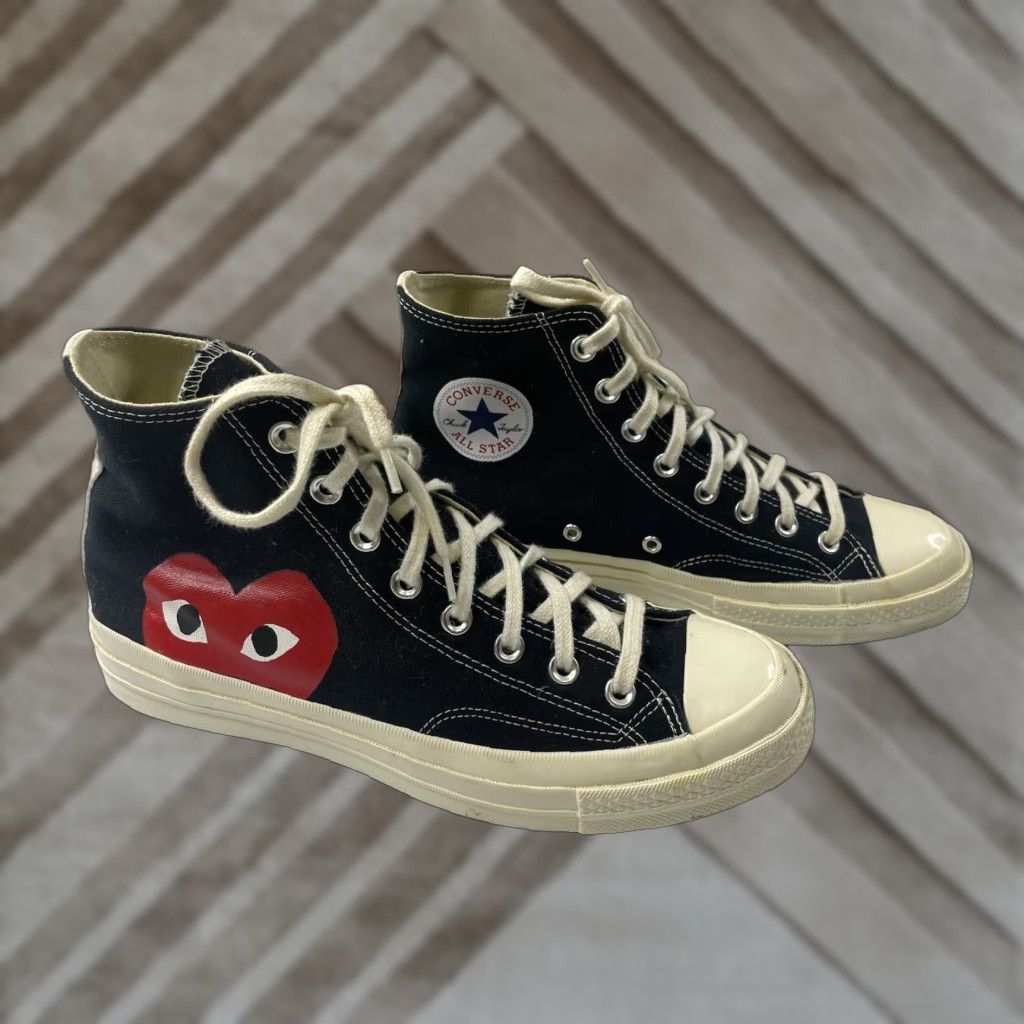 Converse Converse Chuck 70 High Top x Comme des Garcons Play Heart Mens Size 9 Shoes Sneaker Black Red White Size US M / EU 48-50 / 2 - 1 Thumbnail
