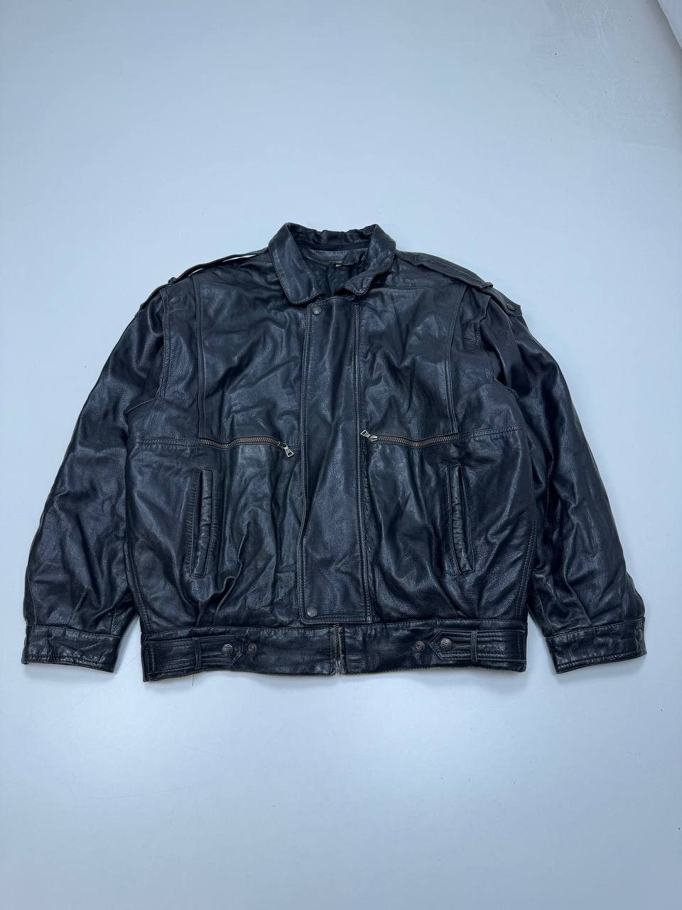 Other Vintage 90s Suprema Italy Leather Bomber Jacket Size US XXL / EU 58 / 5 - 1 Thumbnail