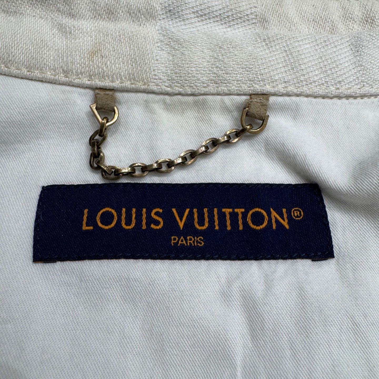 Louis Vuitton LV Damier Denim Yellow Collar Short Sleeve Tee M Size US M / EU 48-50 / 2 - 2 Thumbnail