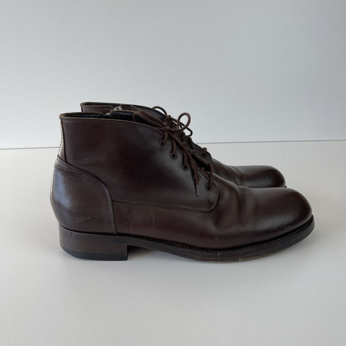 Pantanetti Pantanetti High Ankle Leather Zip Boots Brown Made in Italy Size US 12 / EU 45 - 4 Thumbnail
