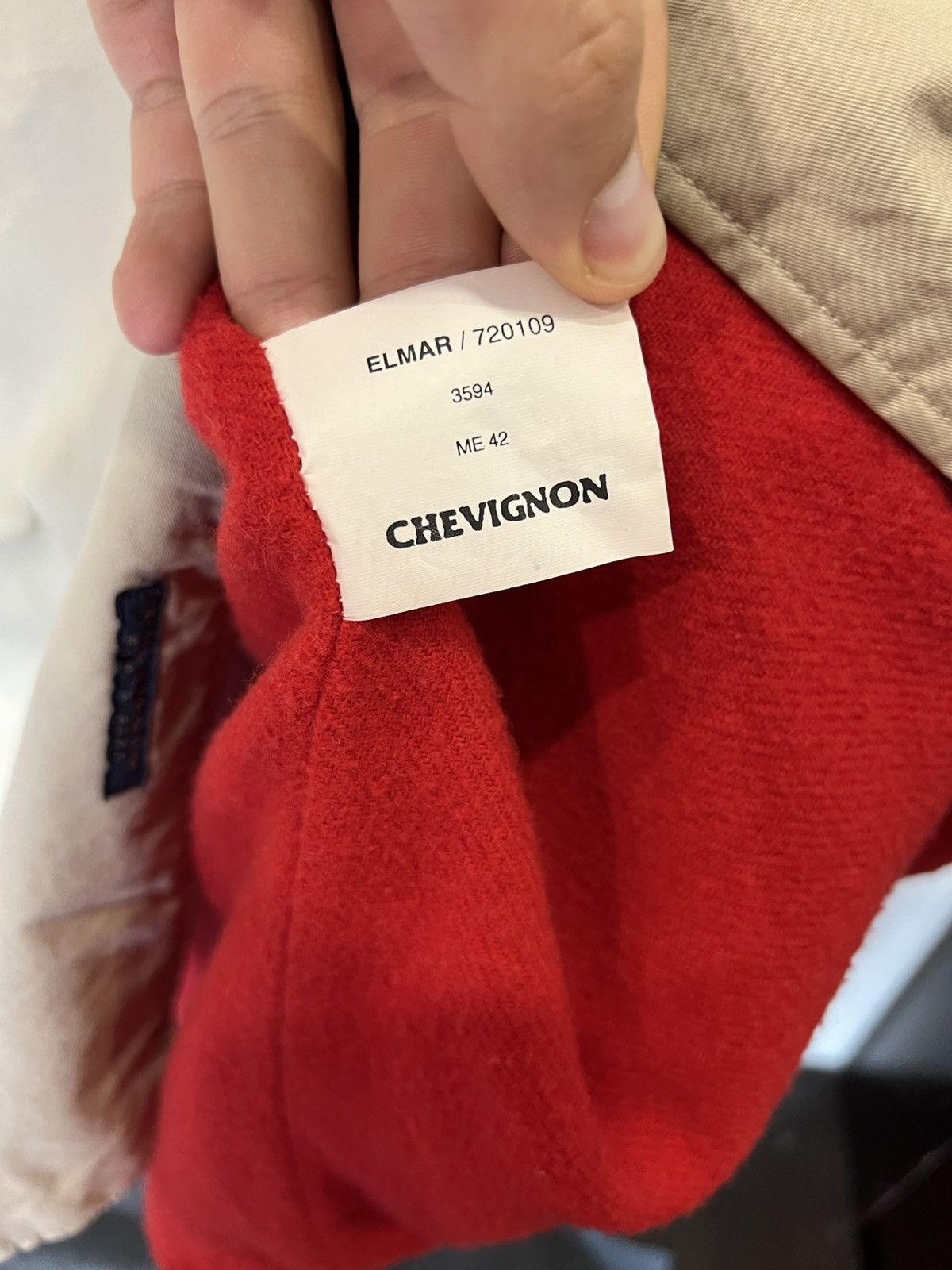 Chevignon Classic Jacket Coat Beige Mens Corduroy Collar