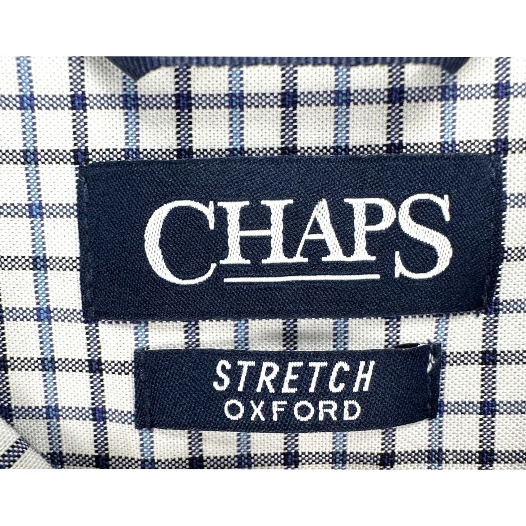 Chaps Chaps Men Button Down Shirt 2XL Blue Plaid Oxford Stretch Pocket Long Sleeve NEW Size US XXL / EU 58 / 5 - 4 Thumbnail