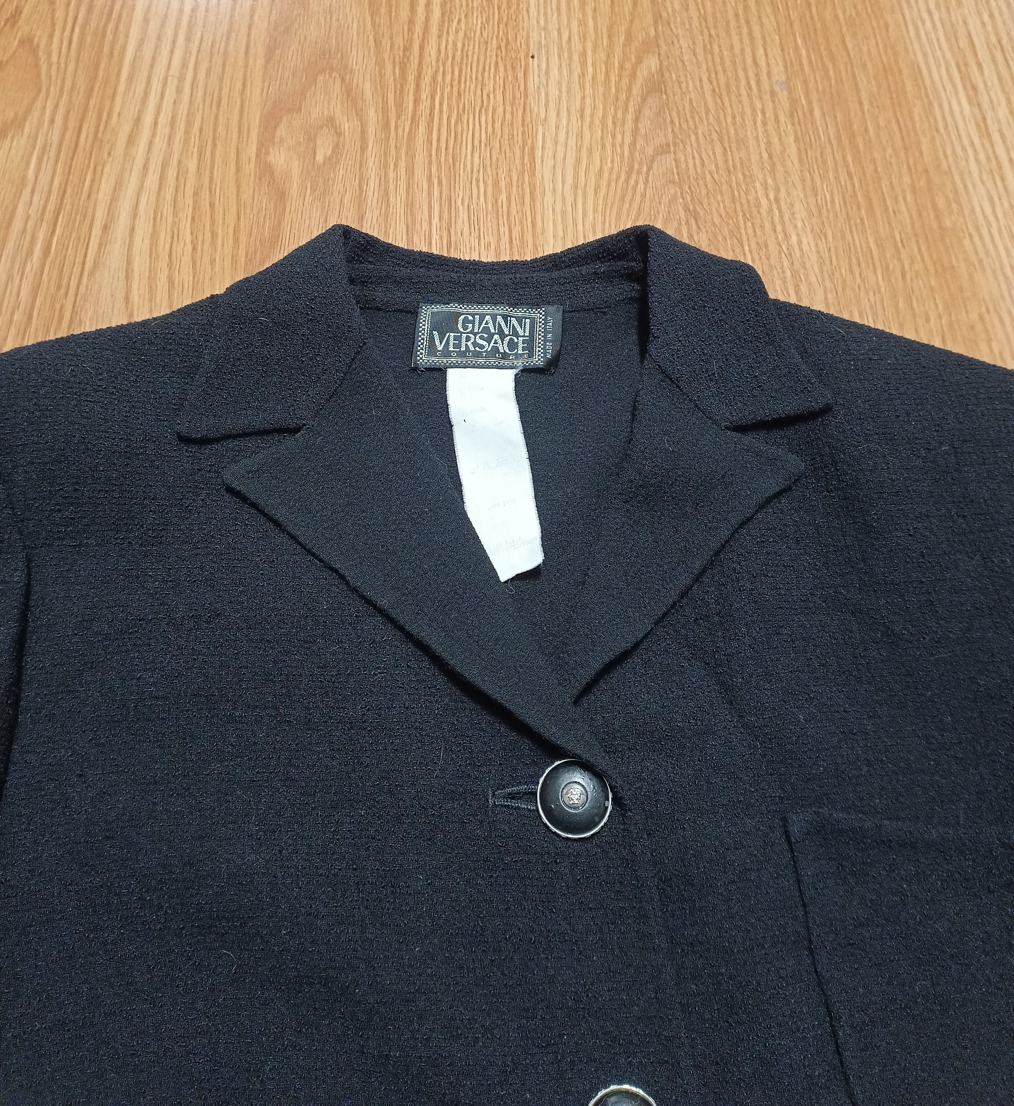 Versace Gianni Versace Couture Black Wool Vintage Blazer Jacket IT44 Size M / US 6-8 / IT 42-44 - 6 Thumbnail