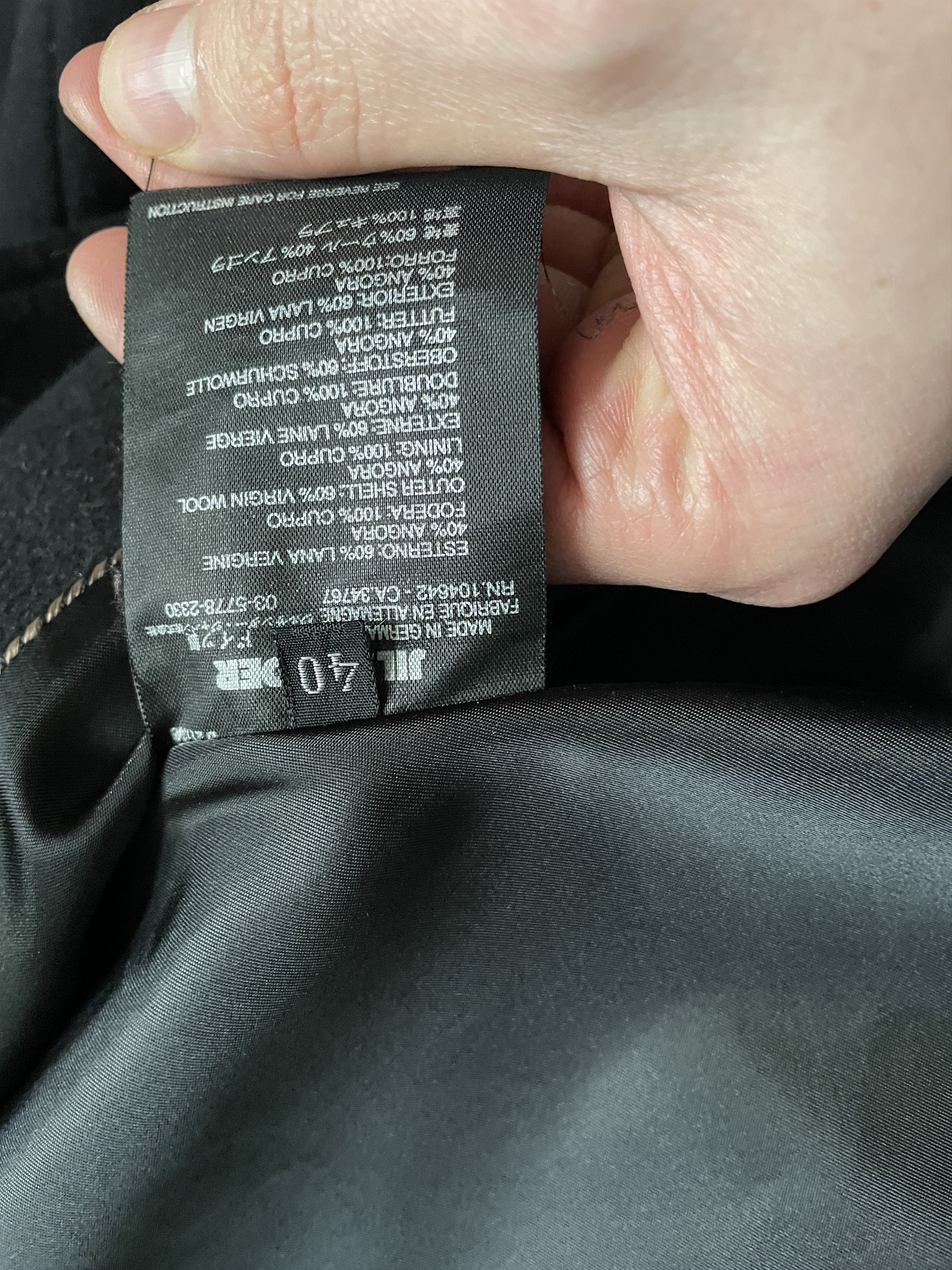 Jil Sander JIL SANDER BLACK ANGORA VIRGIN WOOL BLACK AVANT GARDE COAT Size S / US 4 / IT 40 - 5 Thumbnail