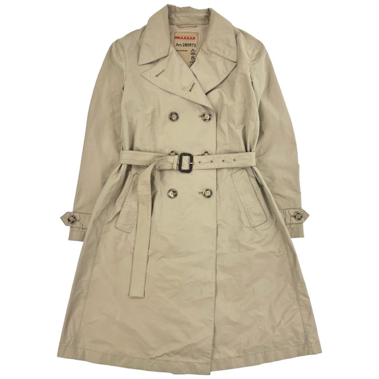 image of Vintage Prada Trench Coat Woman's Size M in Tan, Women's