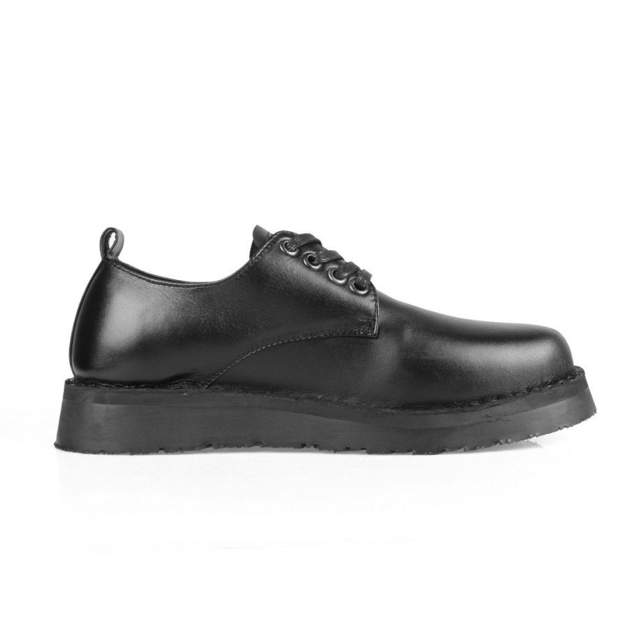 Designer × Genuine Leather Azco Rhino Derby Chunky Flat Black Leather Size US 10 / EU 43 - 2 Thumbnail