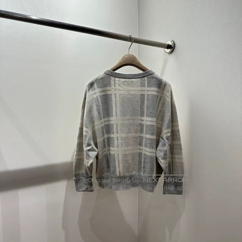 Brunello Cucinelli Brunello Cucinelli Glitter Plaid Wool and Cashmere Sweater Size M / US 6-8 / IT 42-44 - 2 Thumbnail
