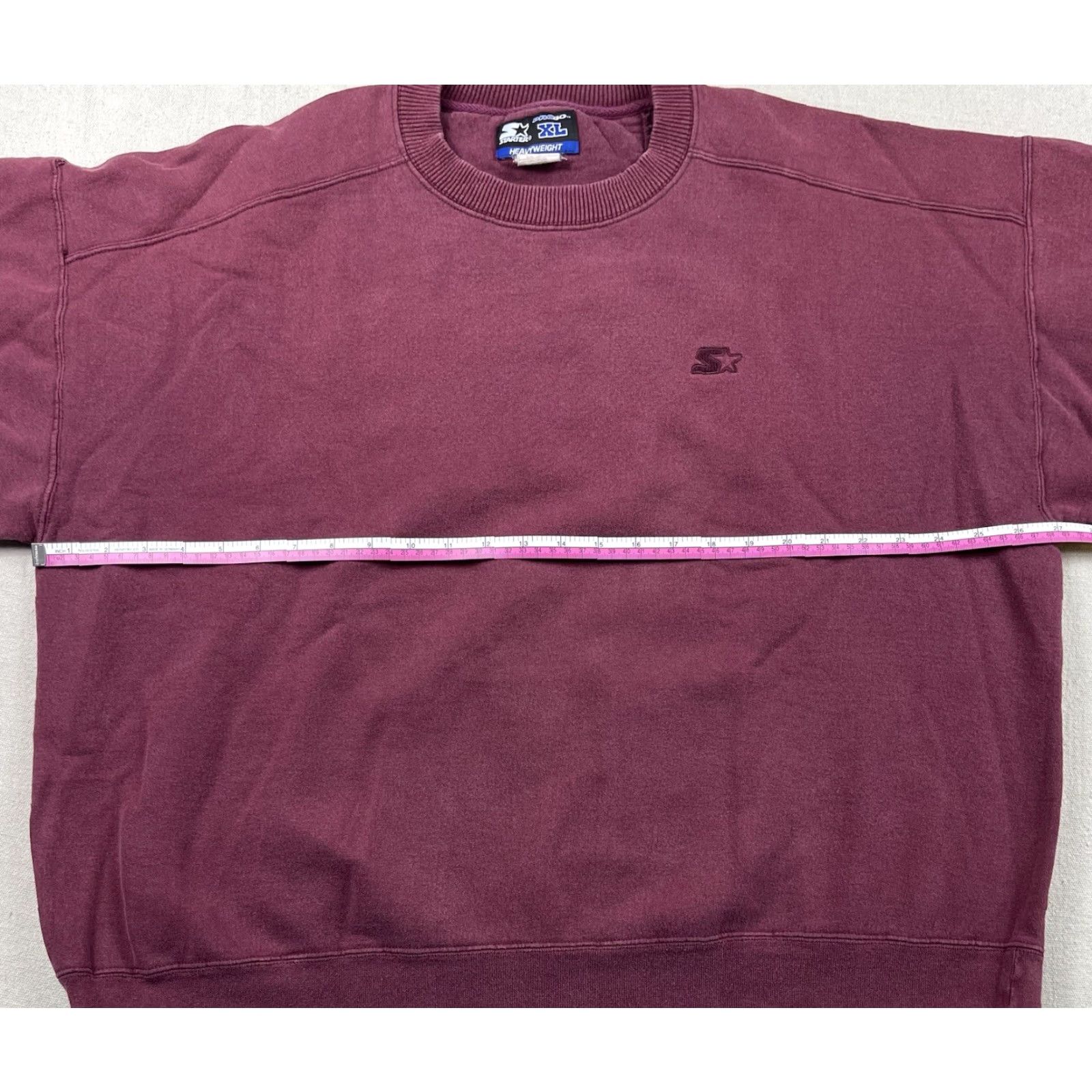 Starter VINTAGE Starter 90s XL Crewneck Sweatshirt Mens Pro80 Heavyweight Maroon Blank Size US XL / EU 56 / 4 - 4 Thumbnail