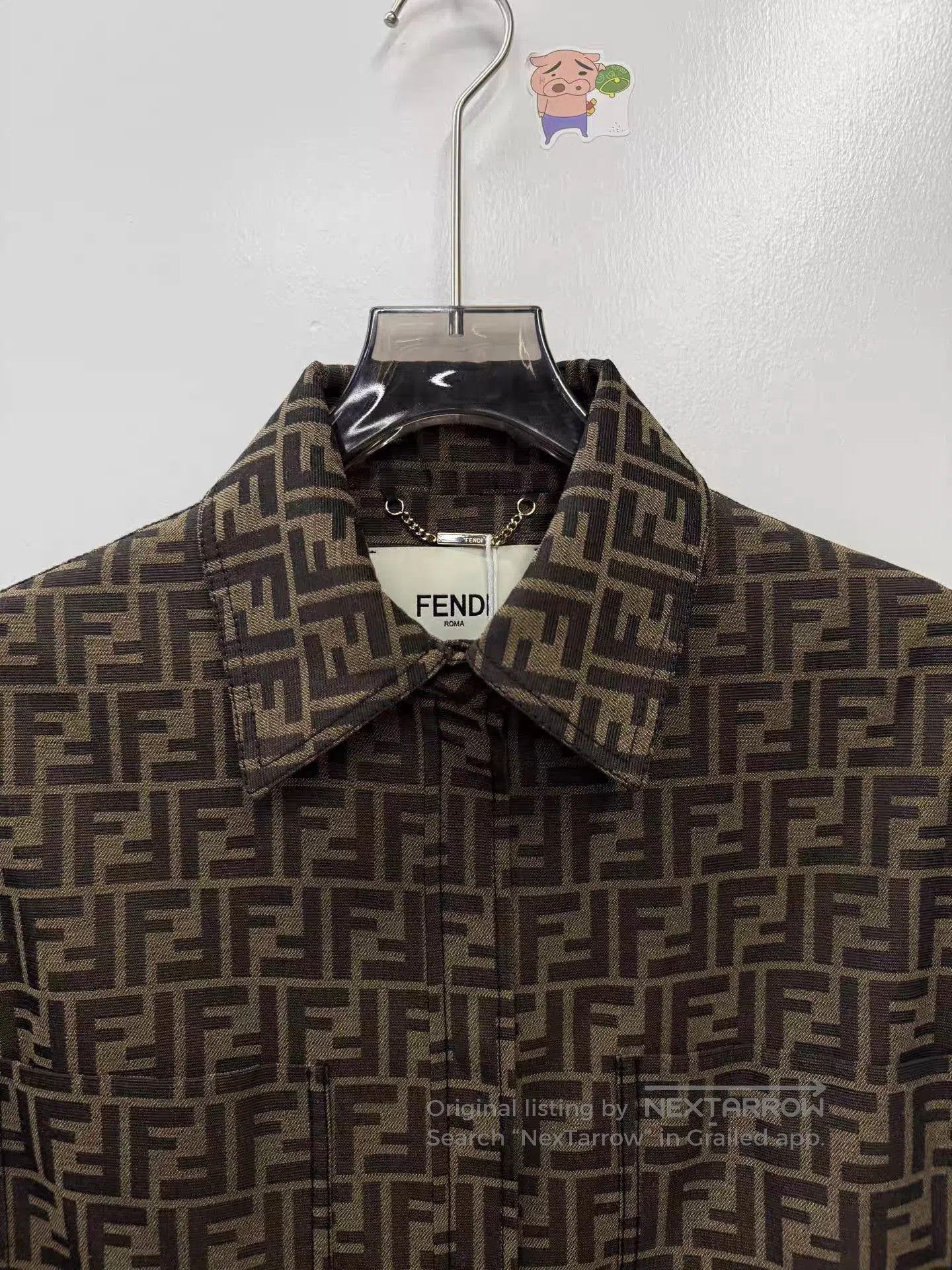Fendi Brown Patterned Long Sleeve Button. Size US XS / EU 42 / 0 - 2 Thumbnail