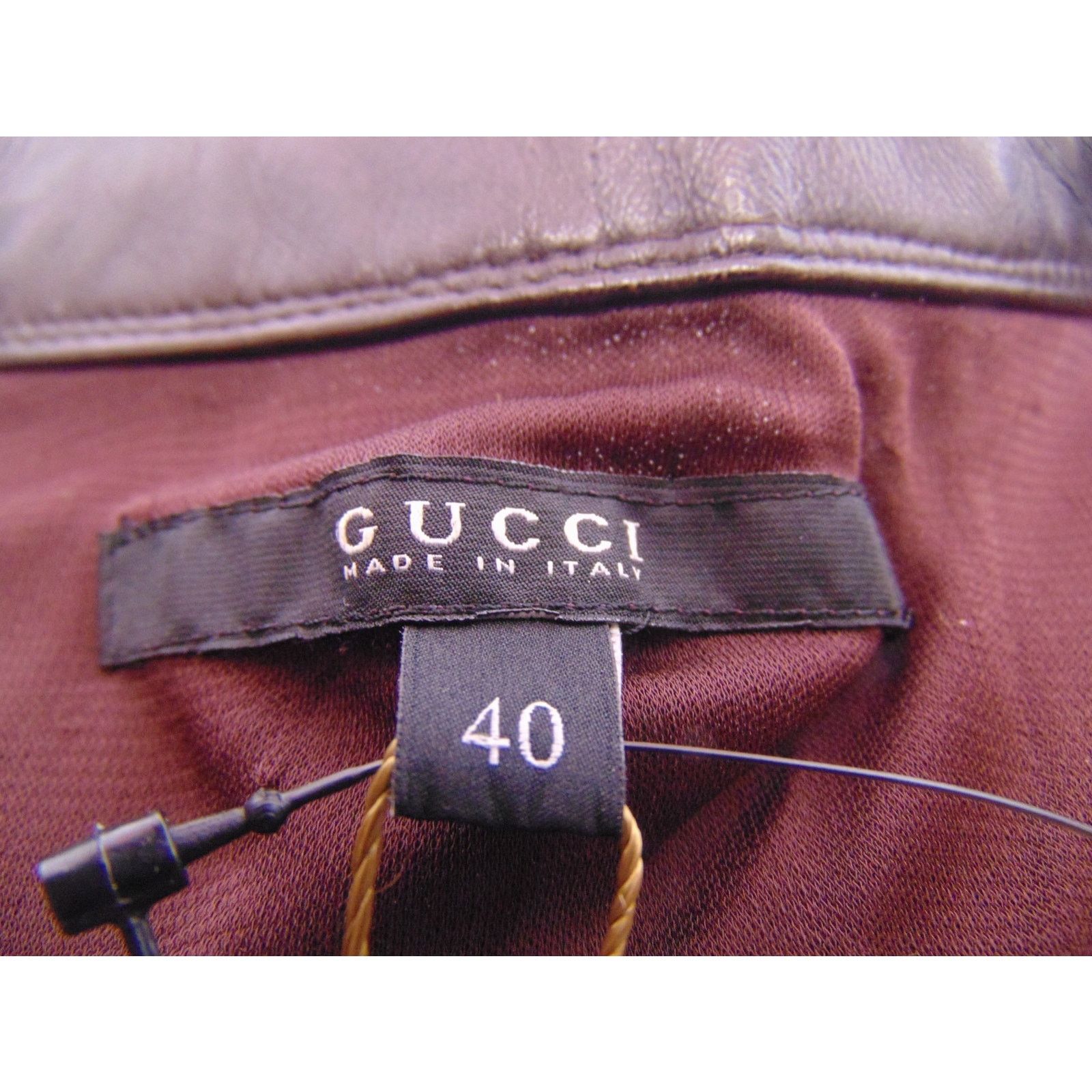 Gucci GUCCI BURGUNDY VISCOSE LEATHER BELTED BUCKLES DRESS 40 IT Size S / US 4 / IT 40 - 3 Thumbnail