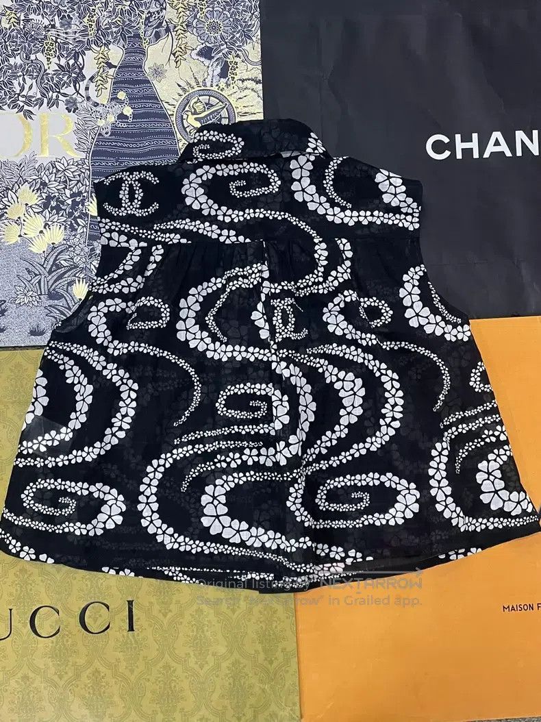 Chanel Chanel Beach Series Black and White Printed Shirt Size XXS / US 00 / IT 34 - 2 Thumbnail